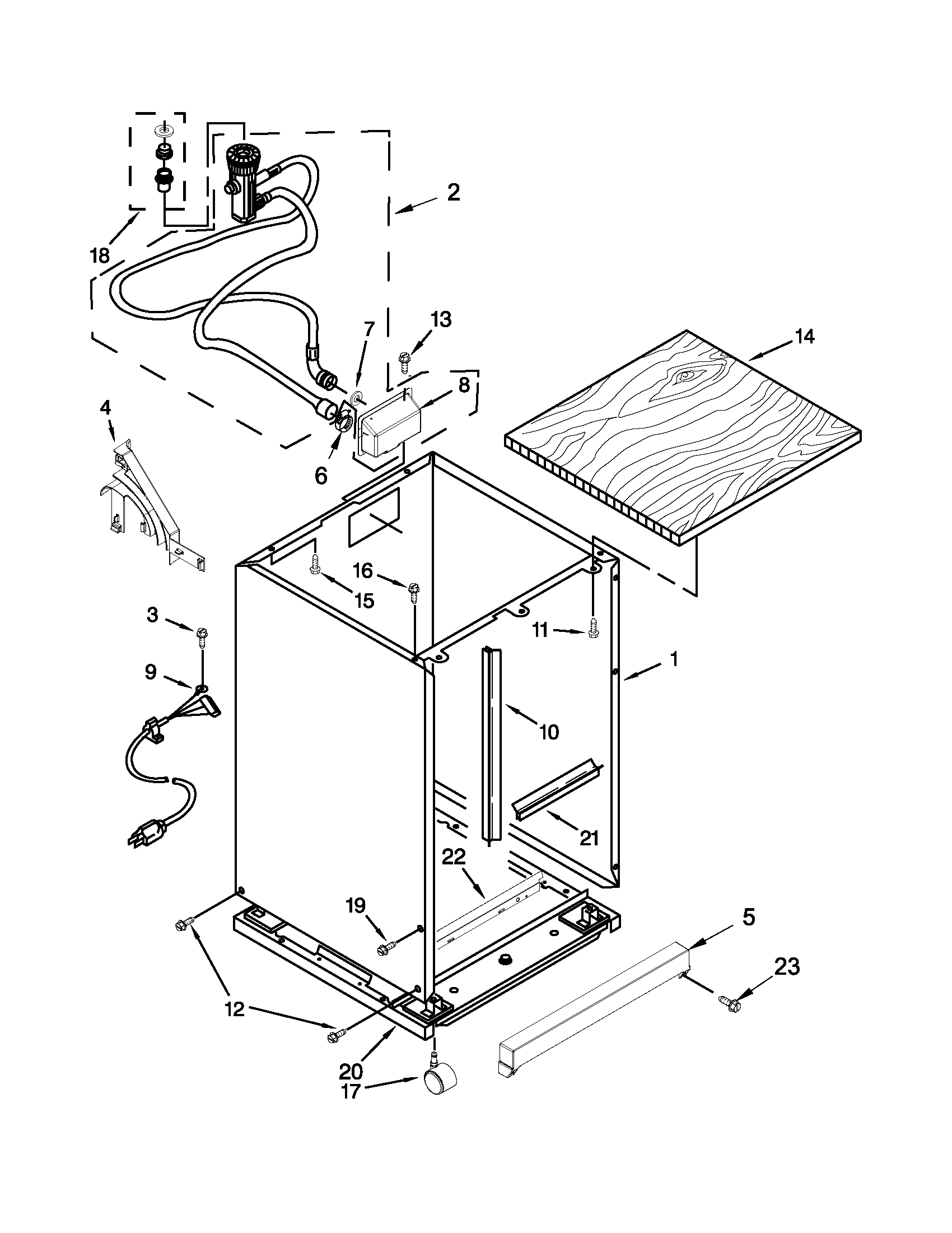 Whirlpool WDP350PAAB3 cabinet parts diagram