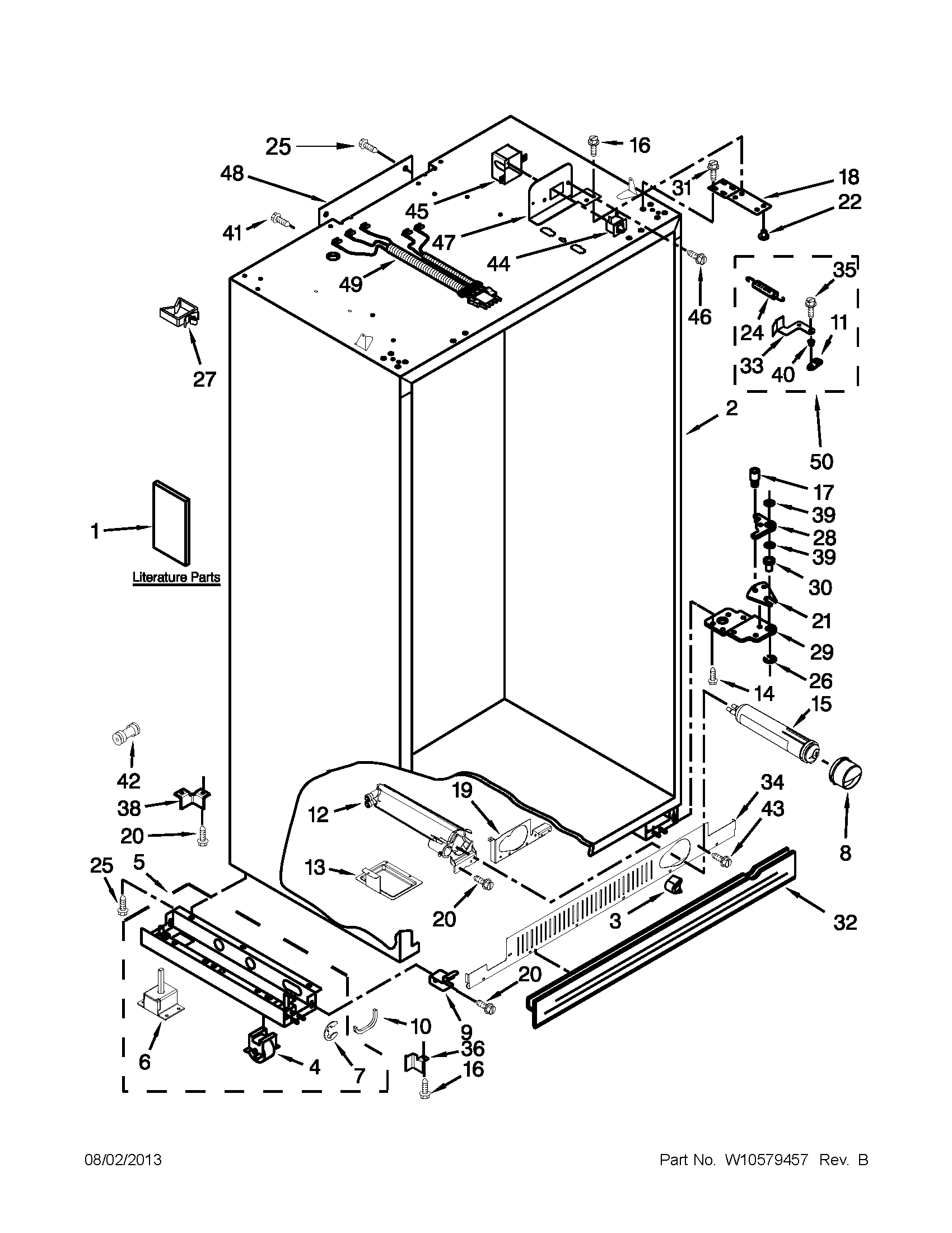 Jenn-Air JS48SEDUDW14 cabinet parts diagram