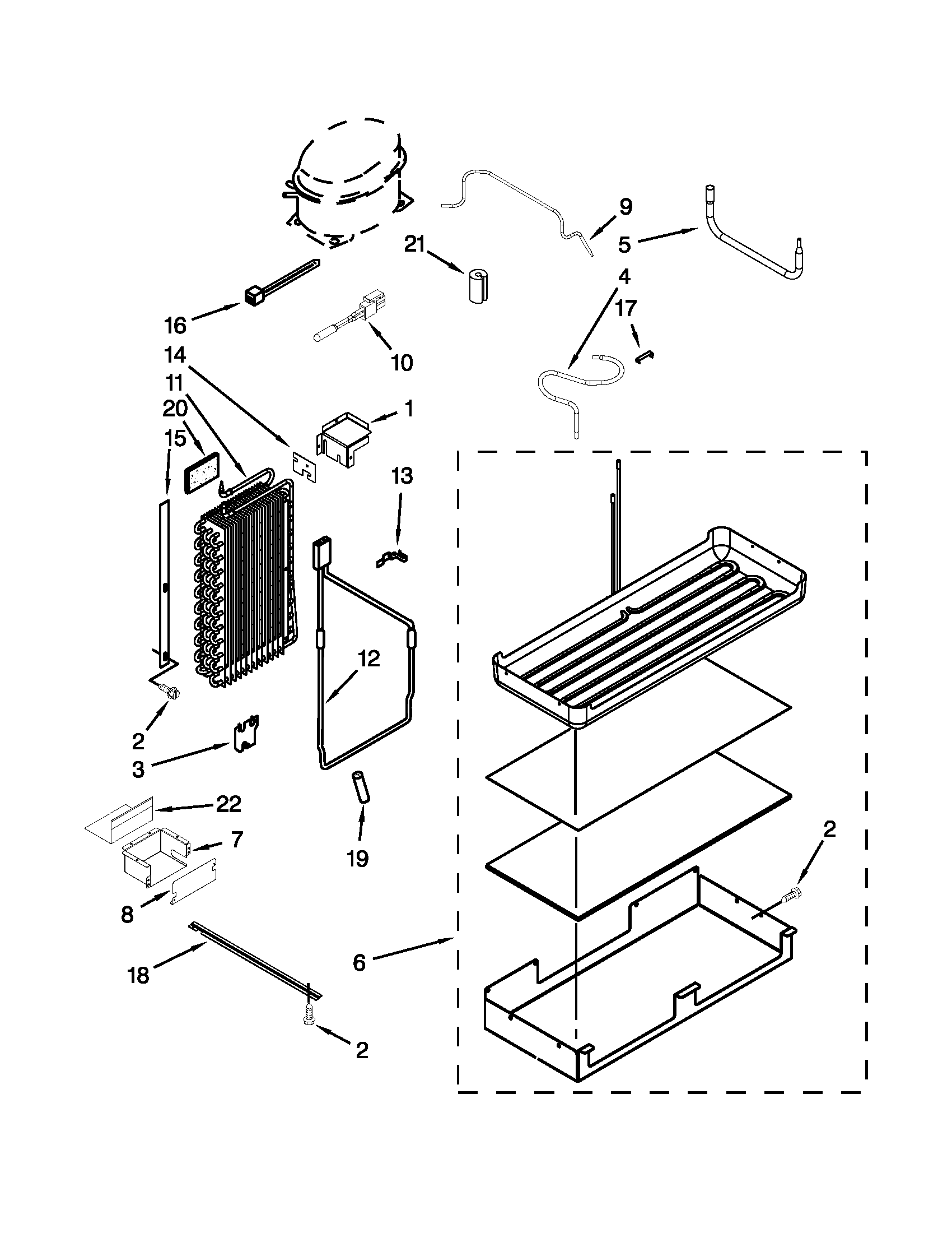 Jenn-Air JS48SEDUDW14 lower unit and tube parts diagram