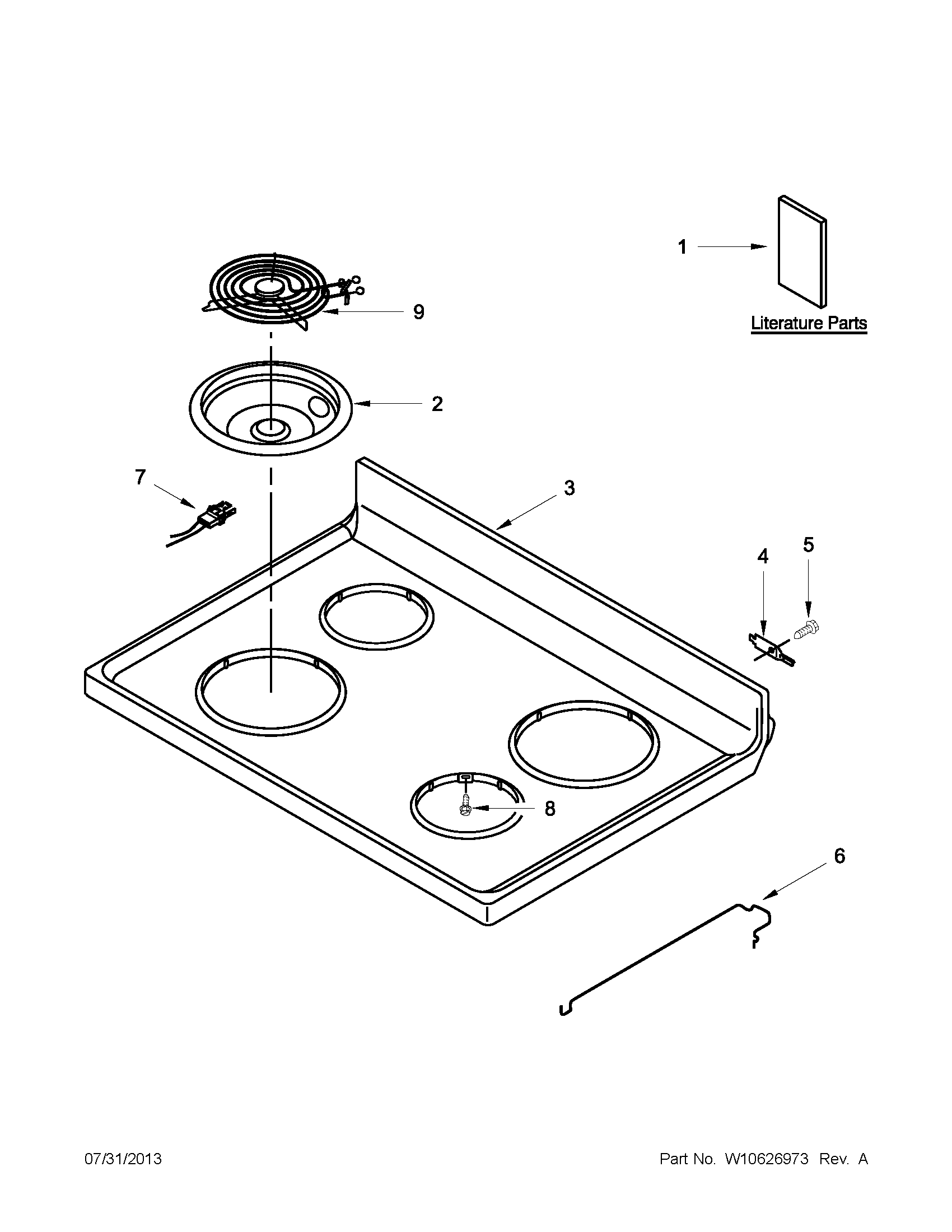 Amana ACR4530BAB0 cooktop parts diagram