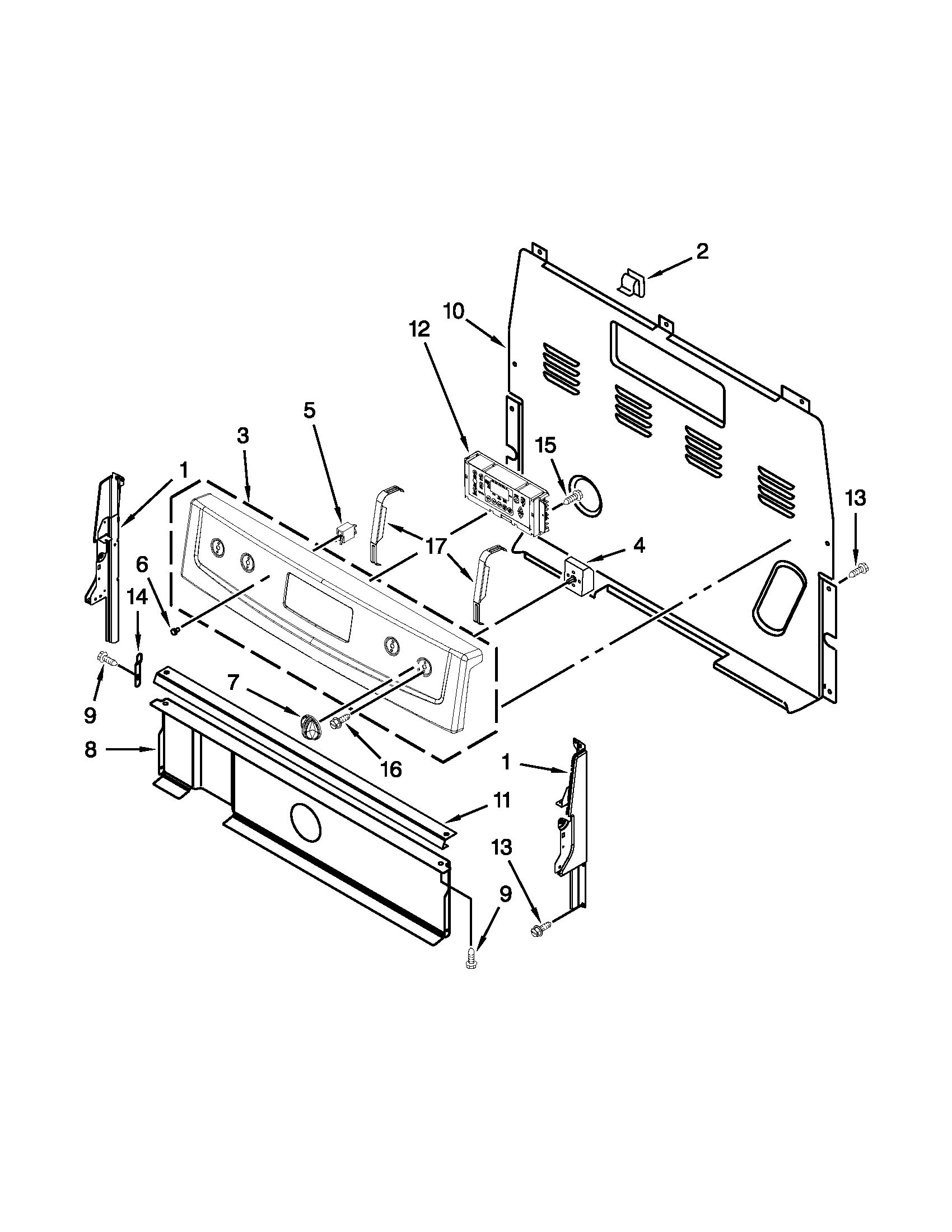 Amana ACR4530BAB0 control panel parts diagram