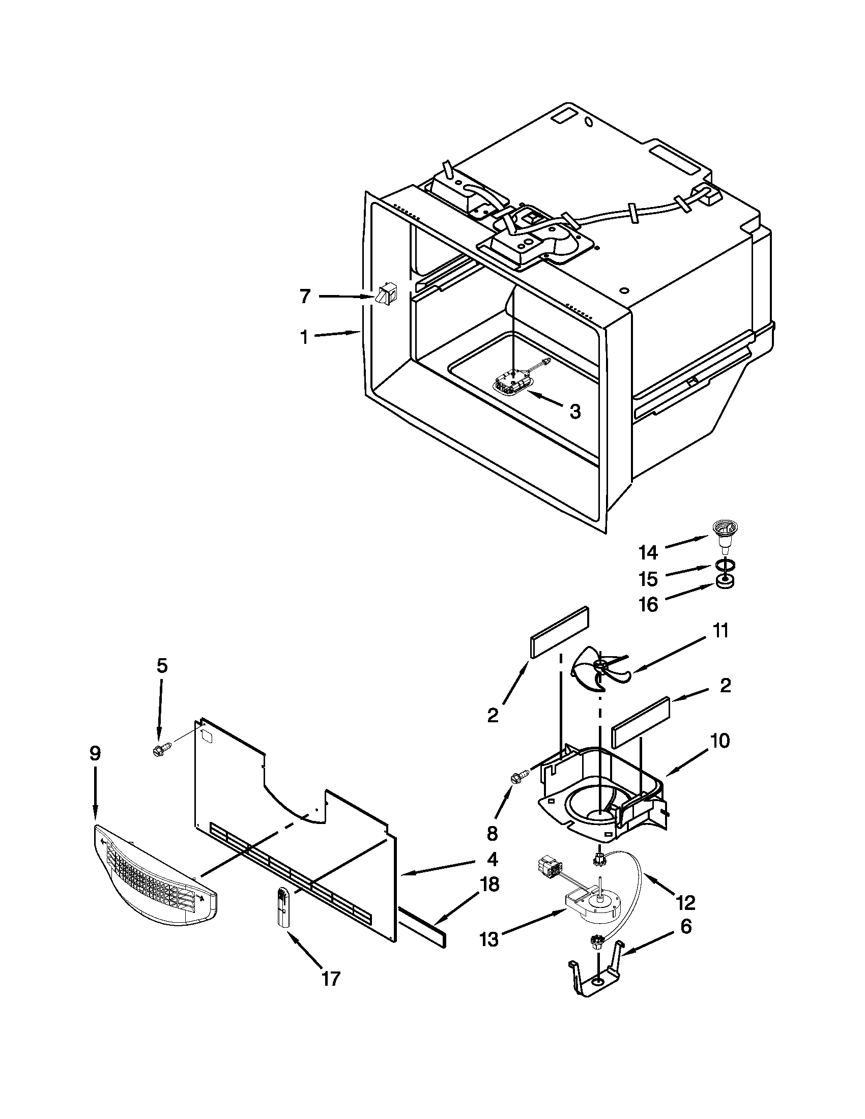 Maytag MFT2976AEB02 freezer liner parts diagram