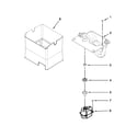 Maytag MFT2976AEB02 motor and ice container parts diagram
