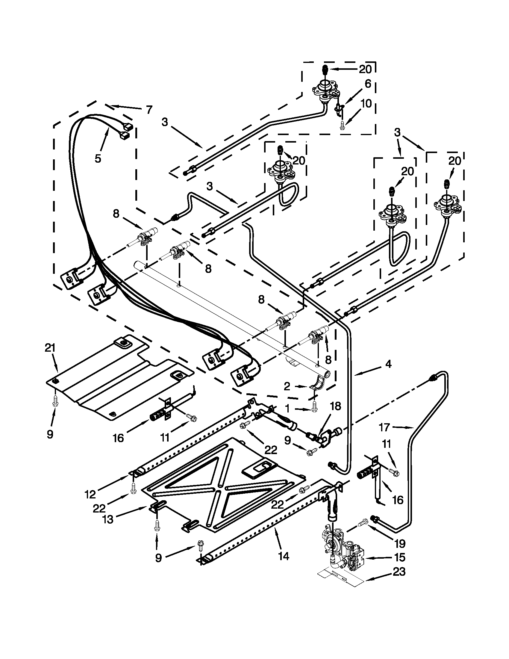 Amana AGR5630BDW0 manifold parts diagram