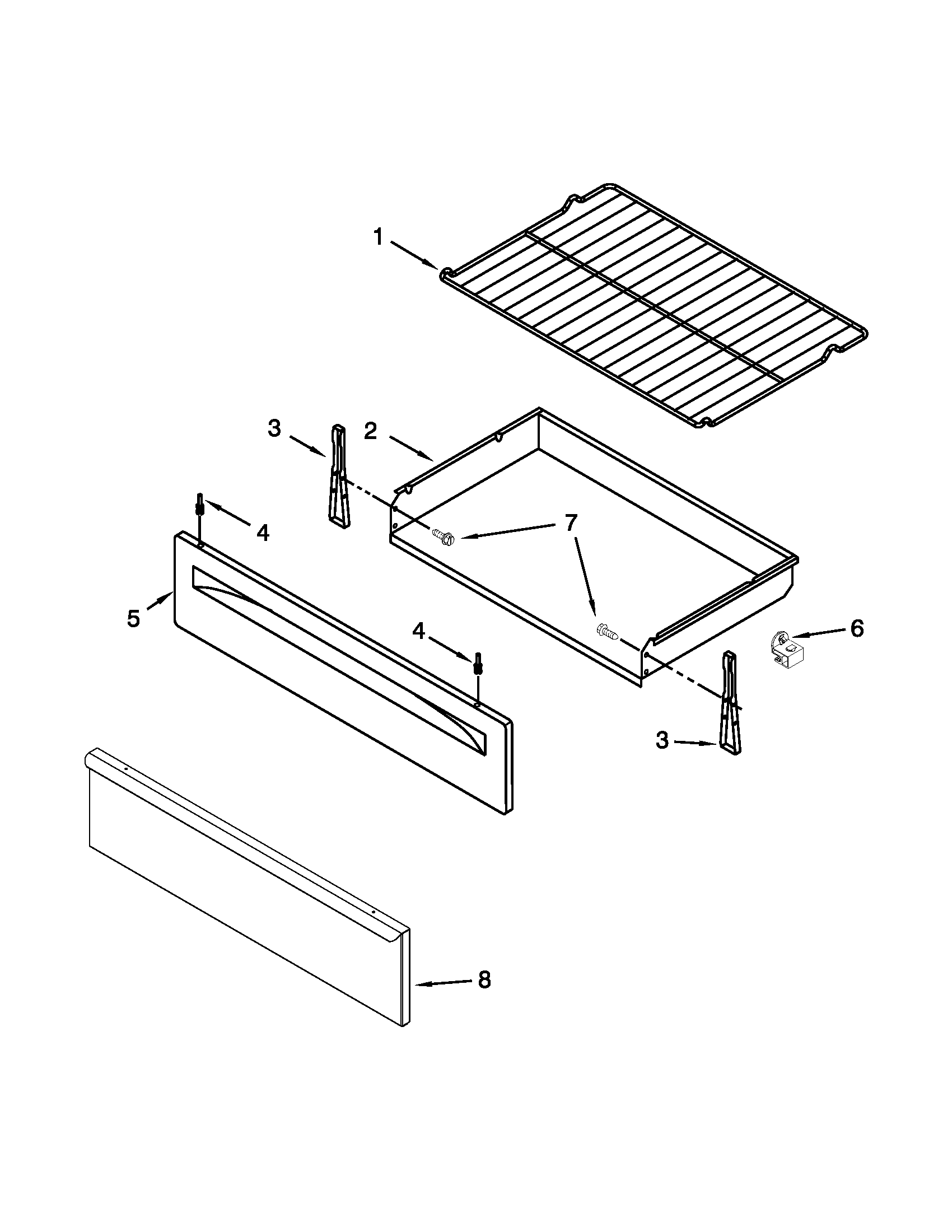 Amana AGR5630BDW0 drawer and broiler parts diagram