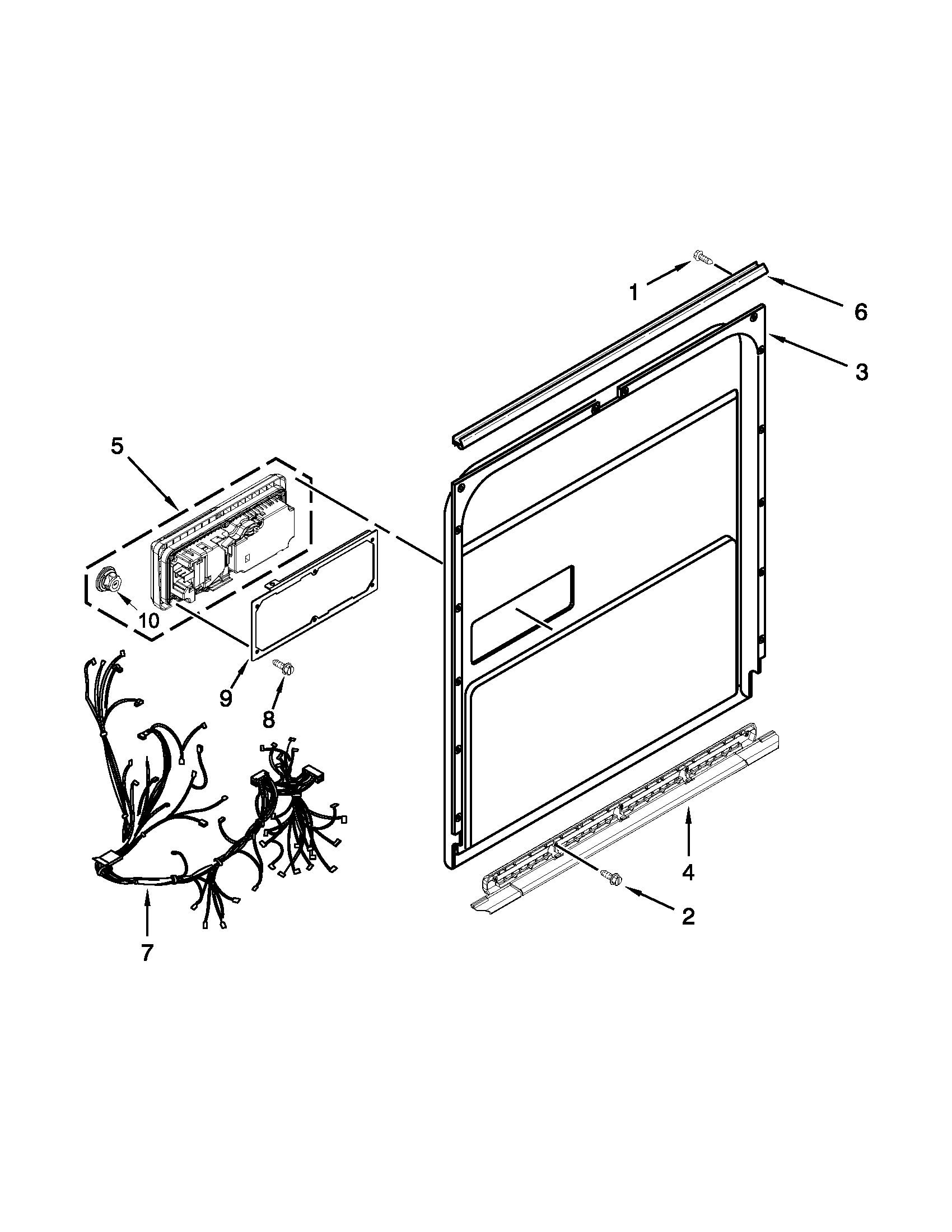 Jenn-Air JDB8500AWX2 inner door parts diagram