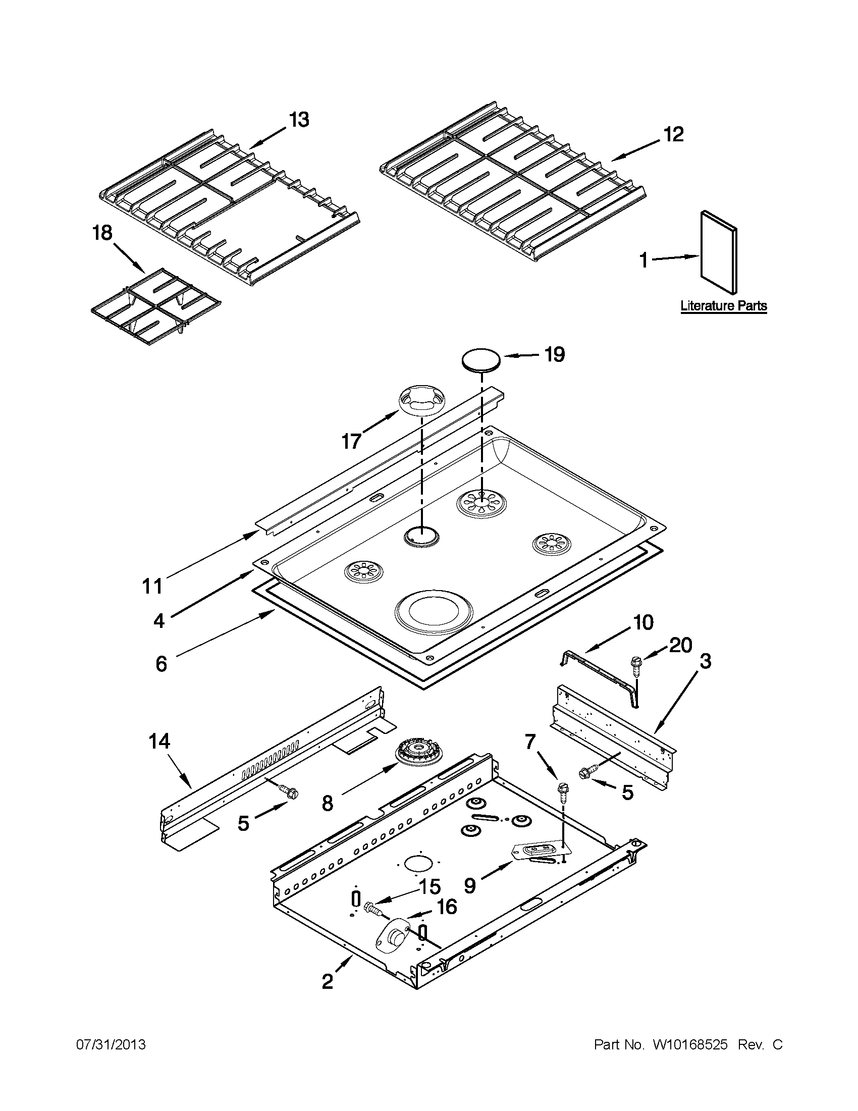 KitchenAid KGSS907SWH01 cooktop parts diagram