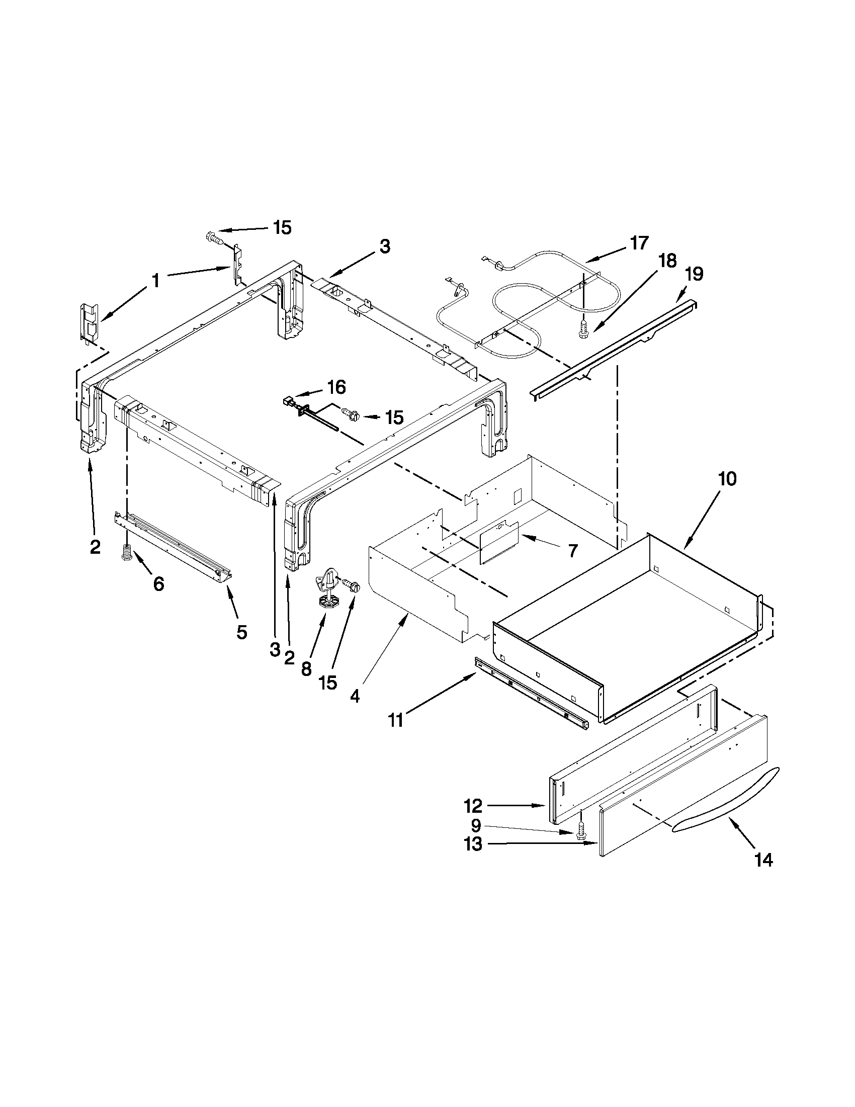 KitchenAid KGSS907SWH01 drawer parts diagram