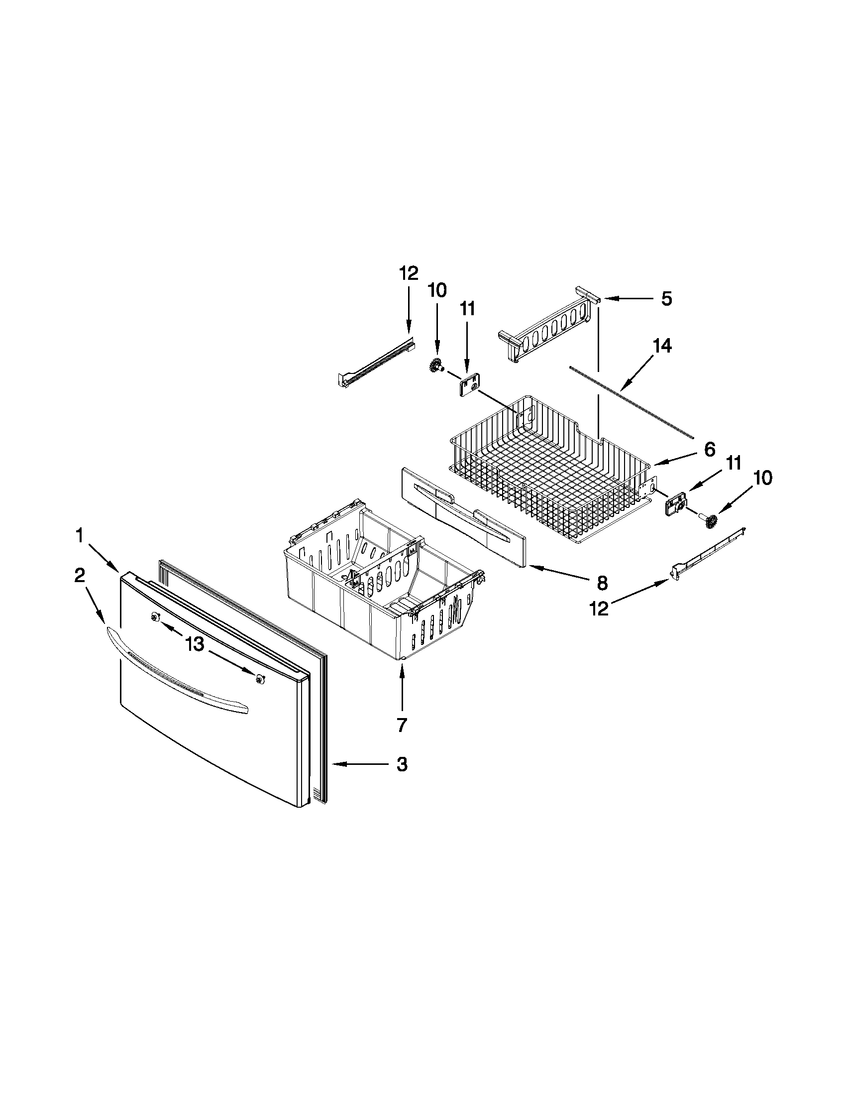 Whirlpool GI6SDRXXQ00 freezer door parts diagram