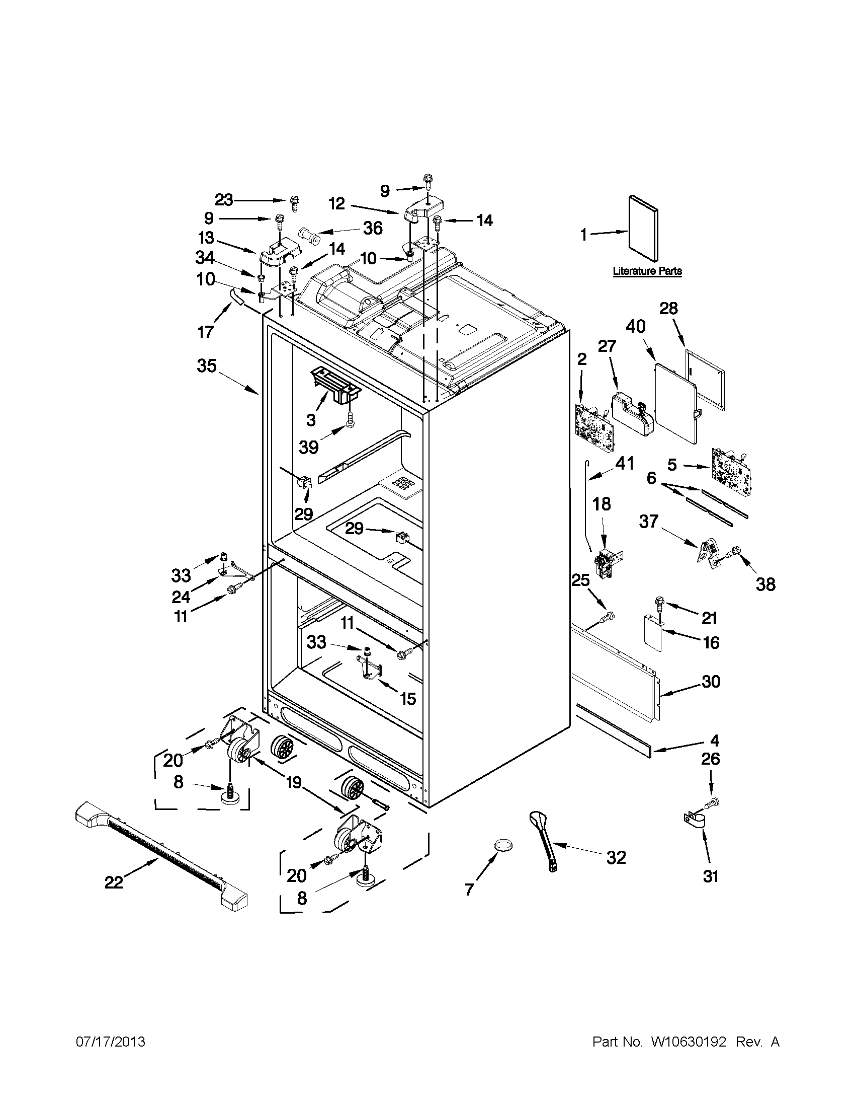 Whirlpool WRF990SLAM02 cabinet parts diagram