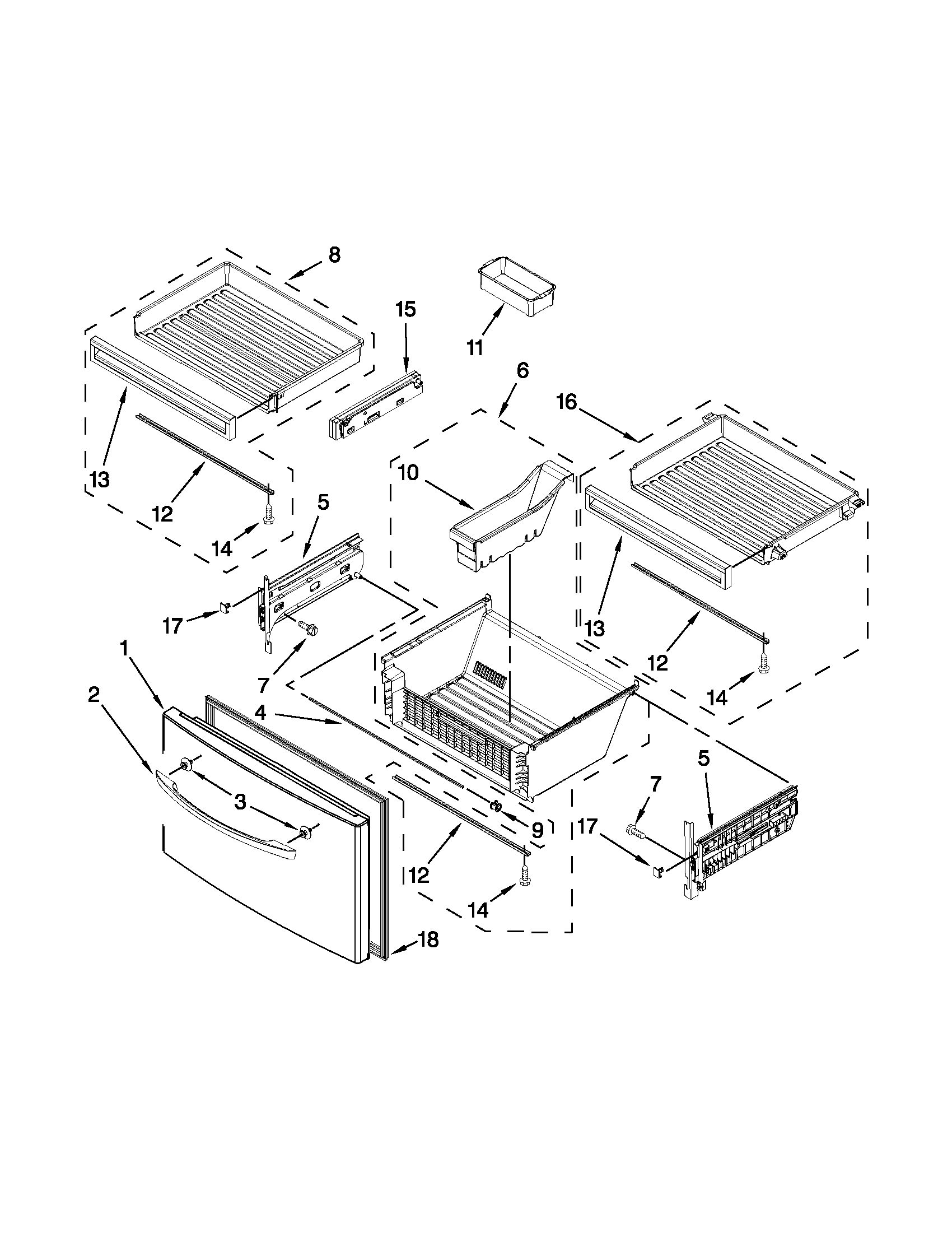 Whirlpool WRF990SLAM02 freezer door parts diagram