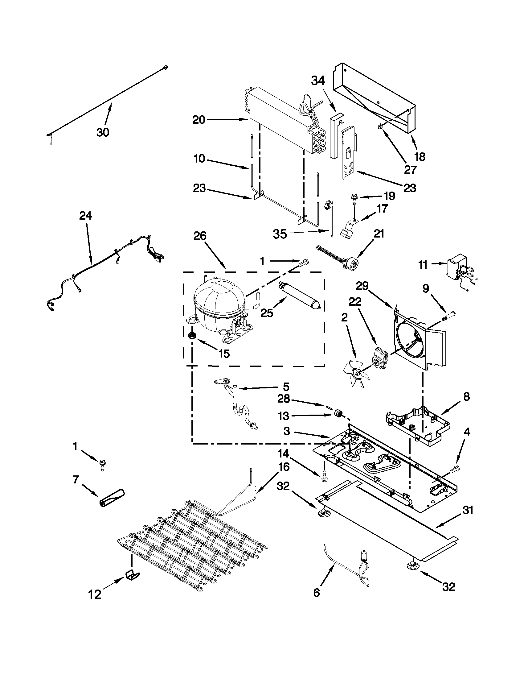 KitchenAid KFIS29BBMS02 unit parts diagram