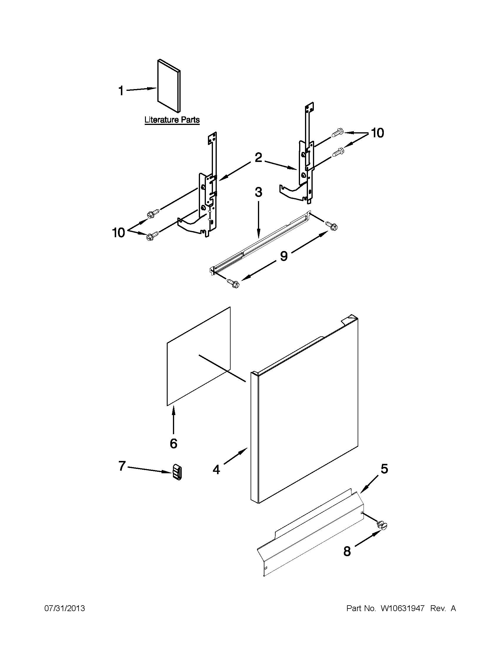 Ikea IUD6100BB2 door and panel parts diagram