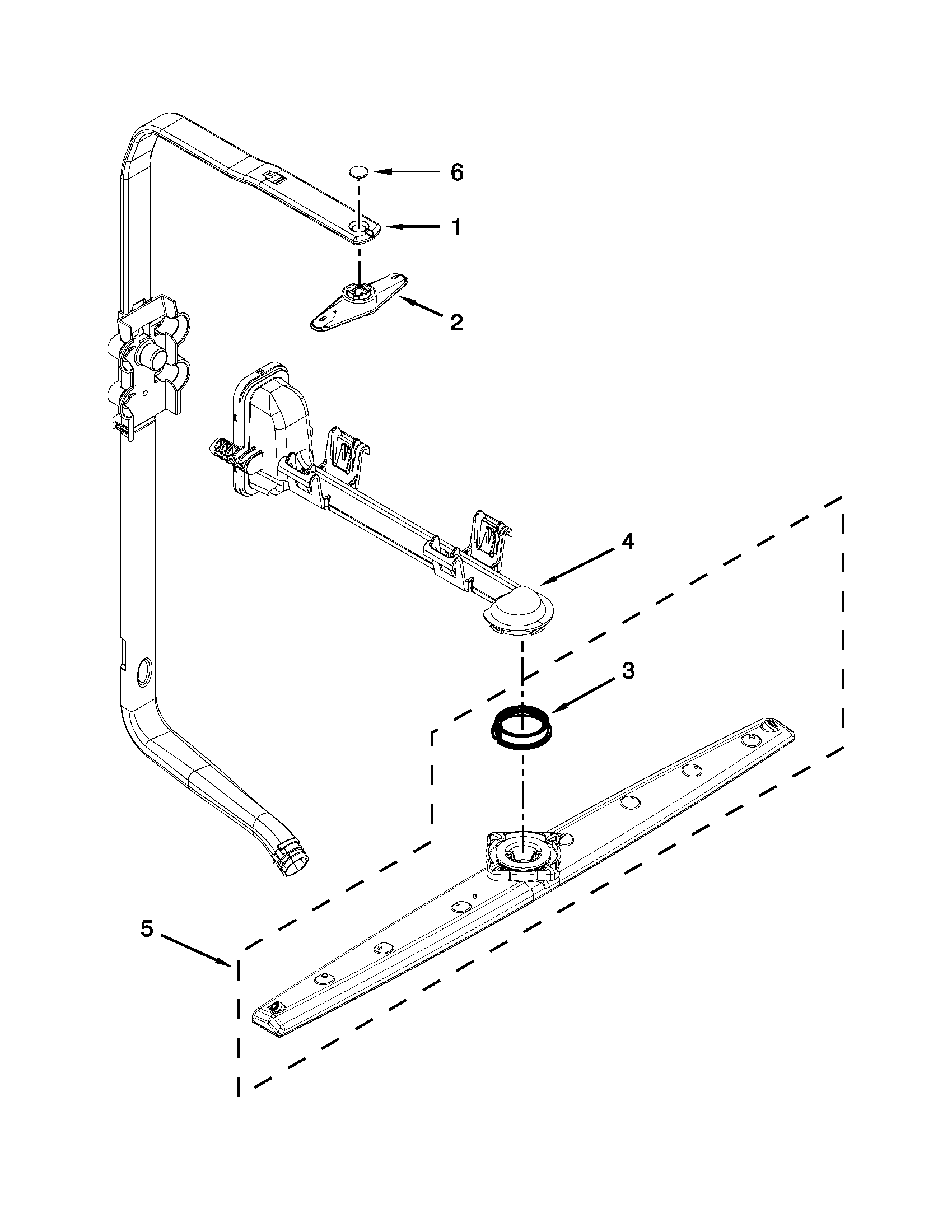 Jenn-Air JDB8500AWY2 upper wash and rinse parts diagram