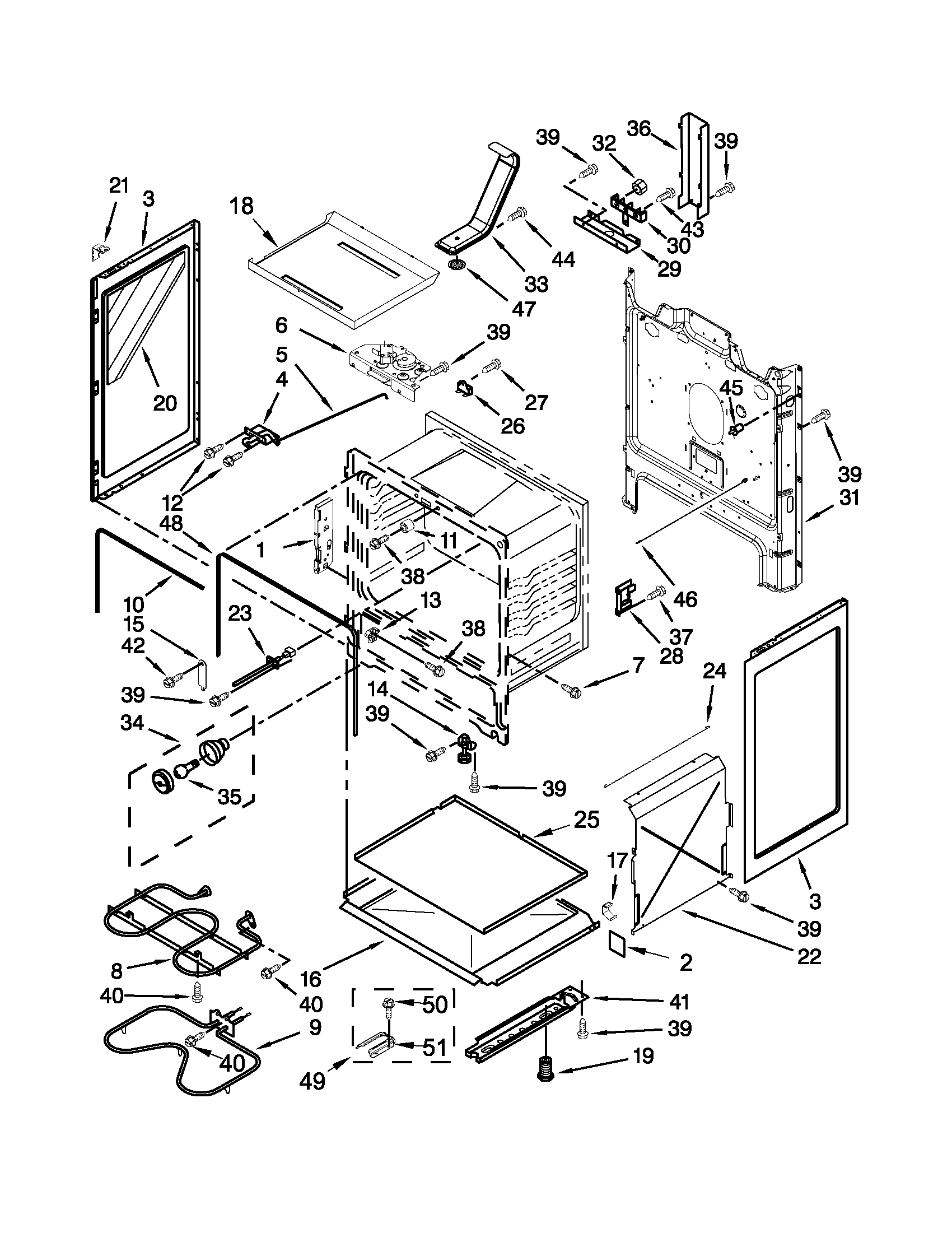 Whirlpool WFE374LVT0 chassis parts diagram