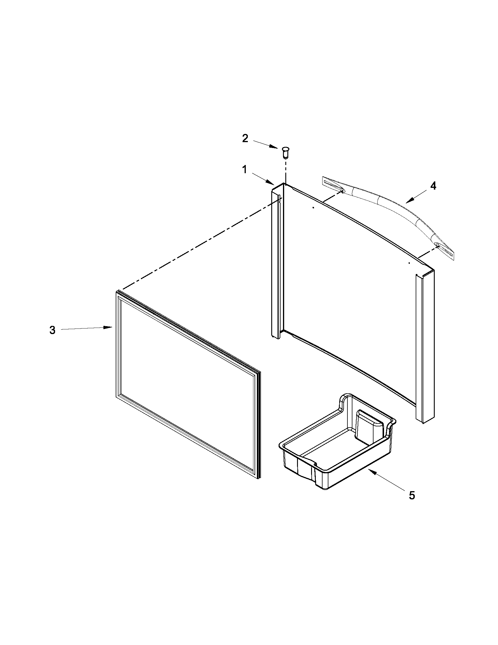 Whirlpool WRF560SMYW01 freezer door parts diagram