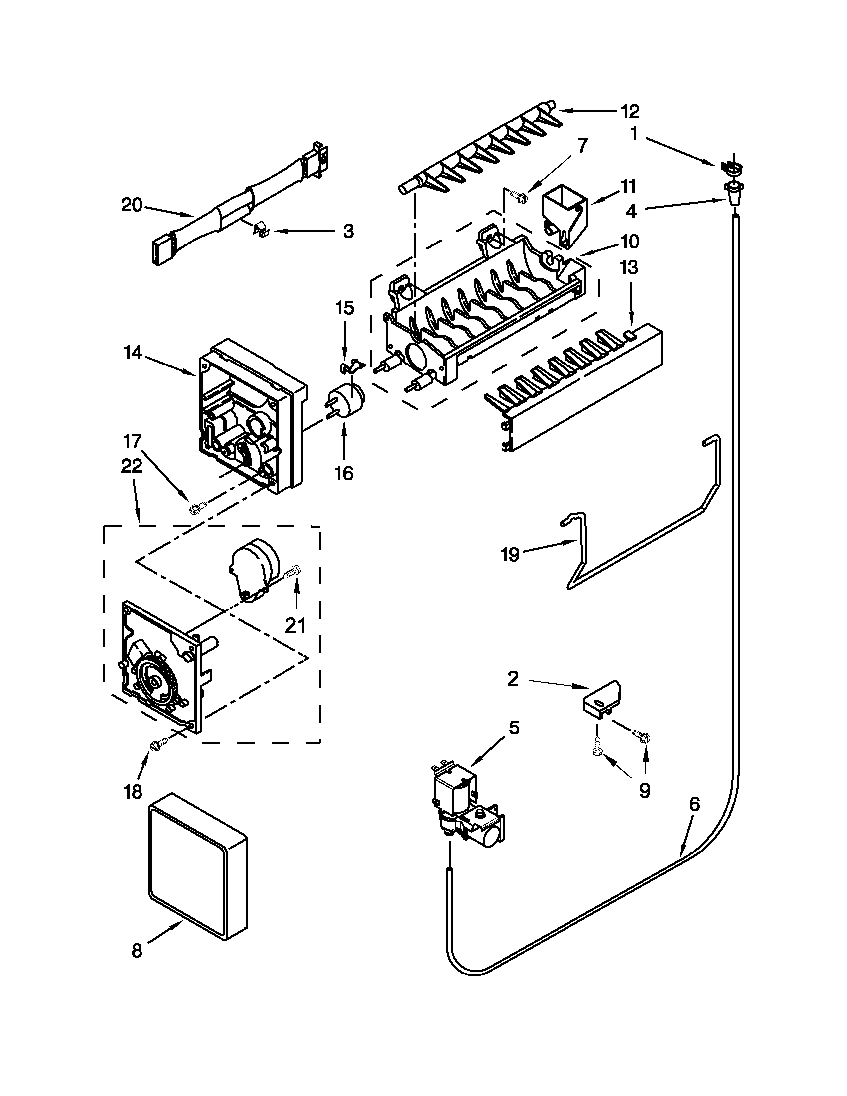 Whirlpool WRF560SMYW01 icemaker parts diagram
