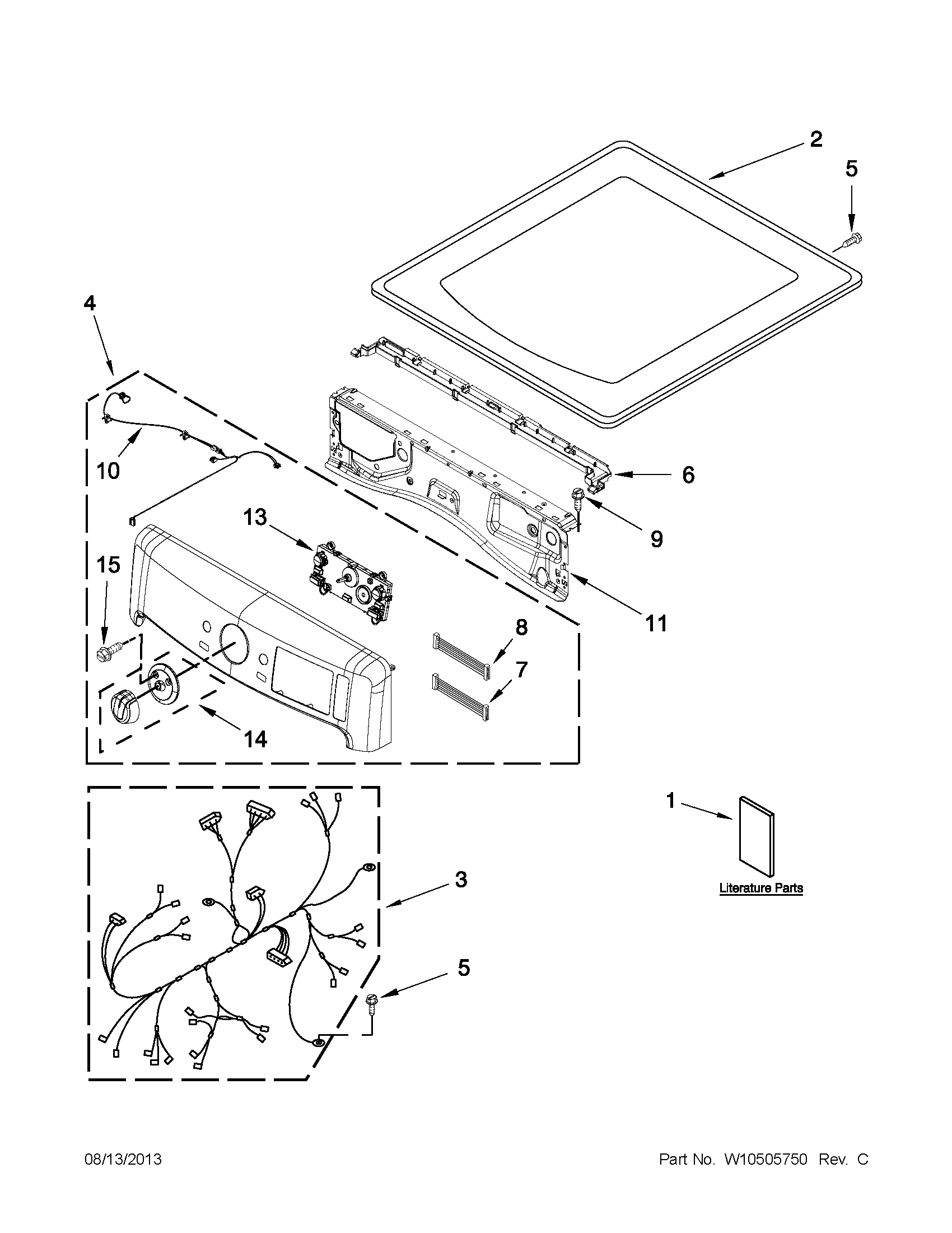 Maytag YMED7000XW3 top and console parts diagram