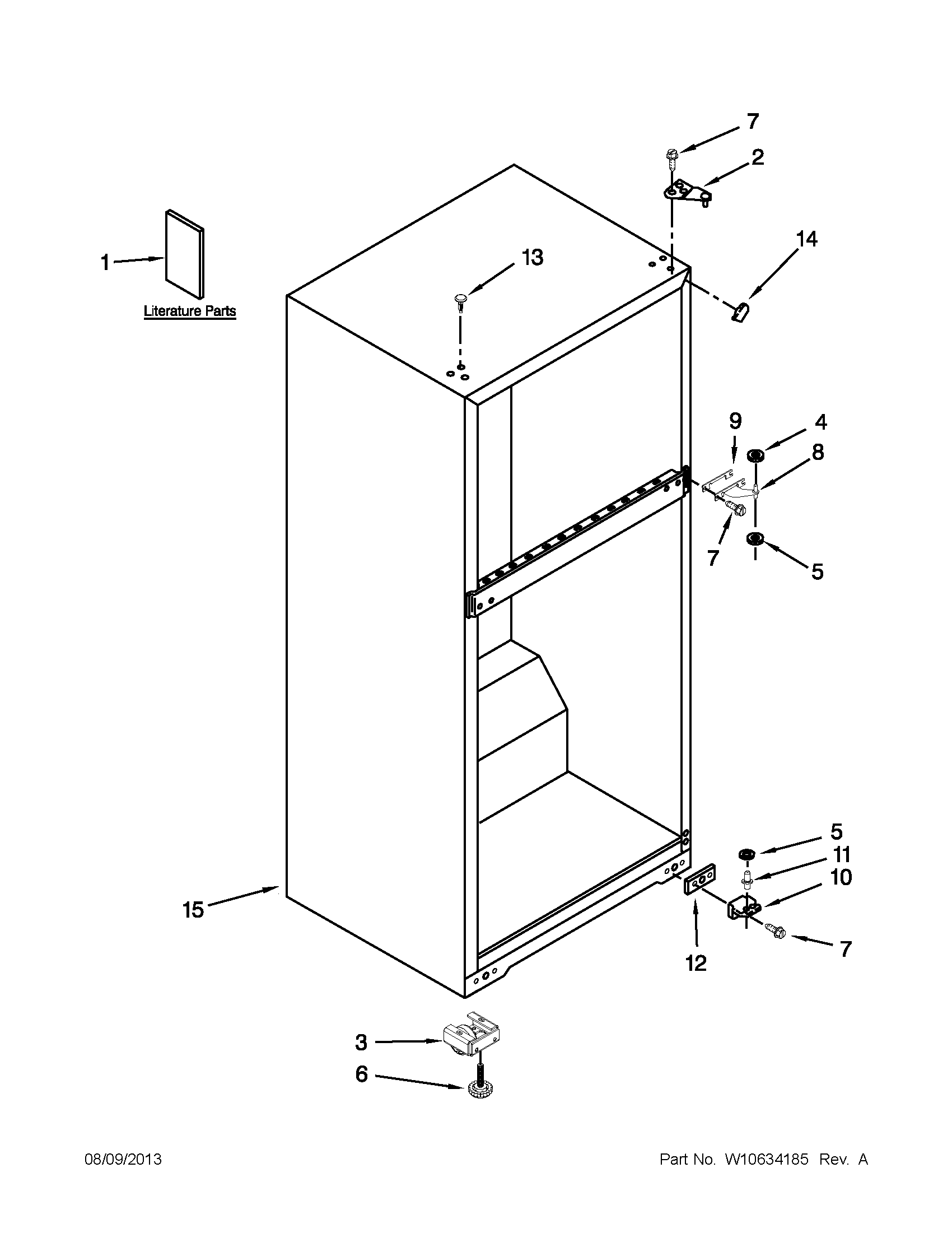 Amana A8TCNWFAW01 cabinet parts diagram