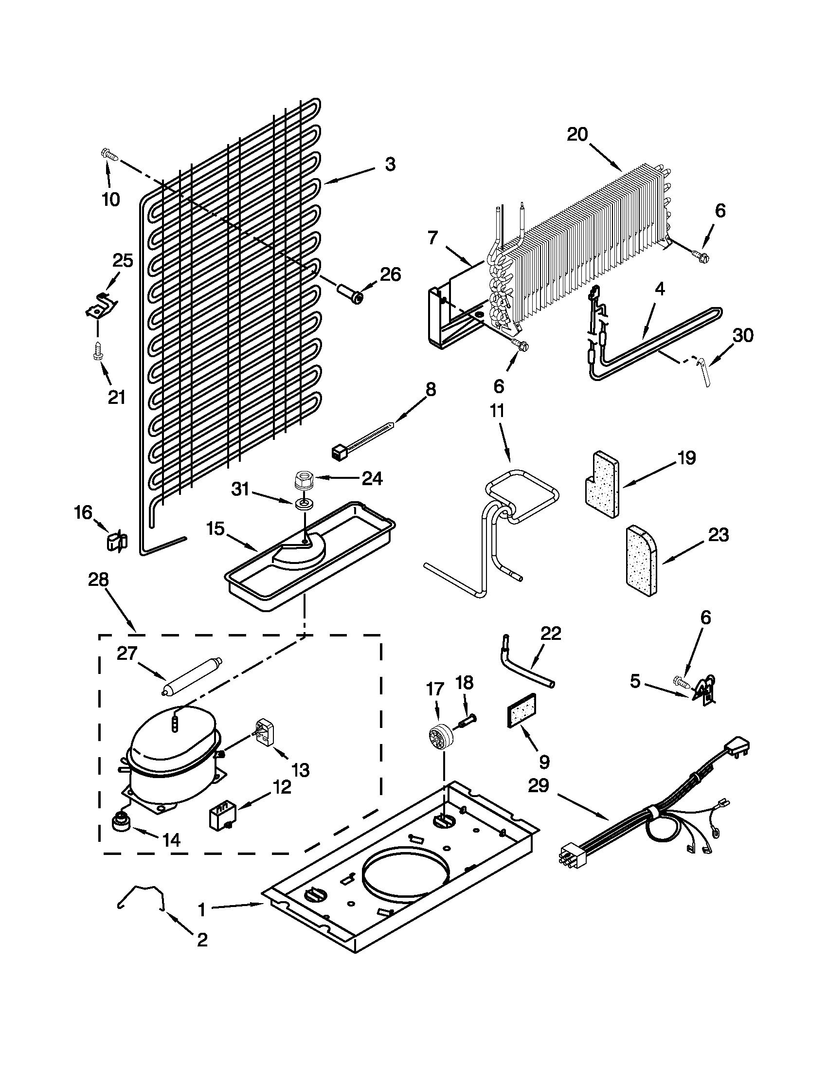 Amana A8TCNWFAW01 unit parts diagram