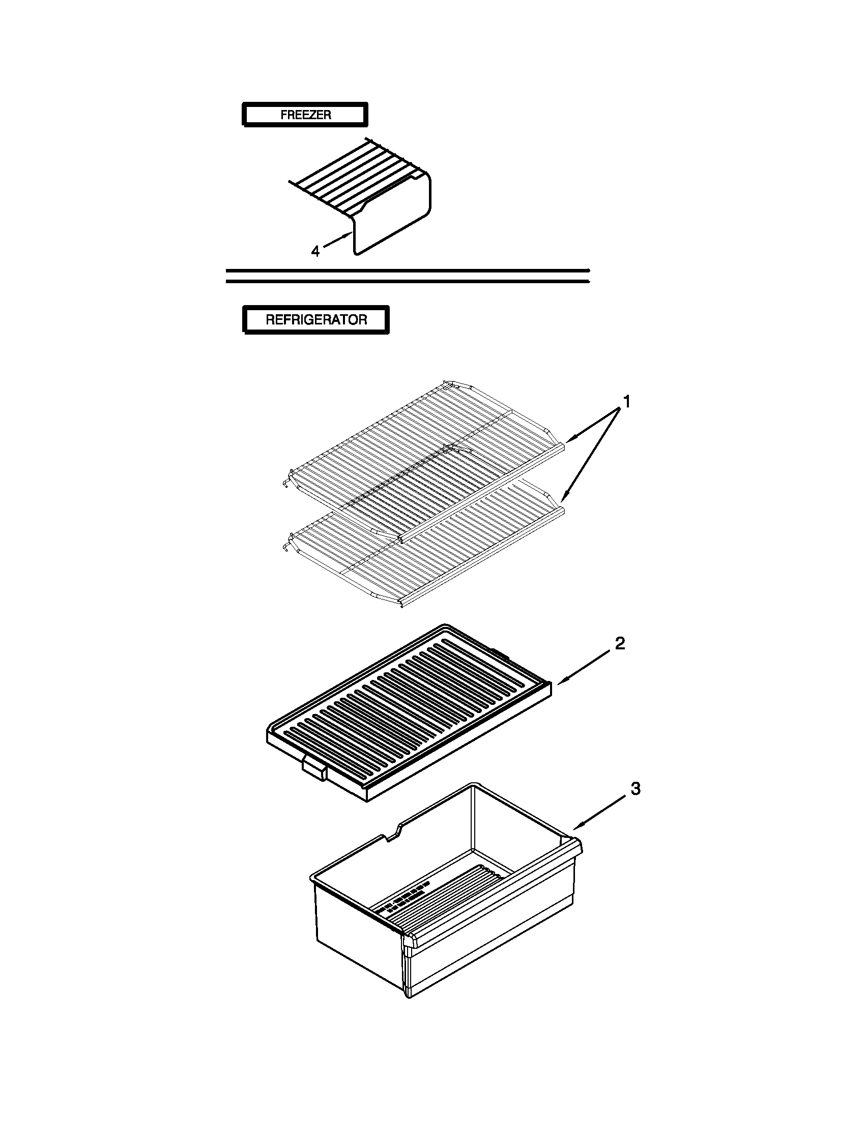 Amana A8TCNWFAW01 shelf parts diagram