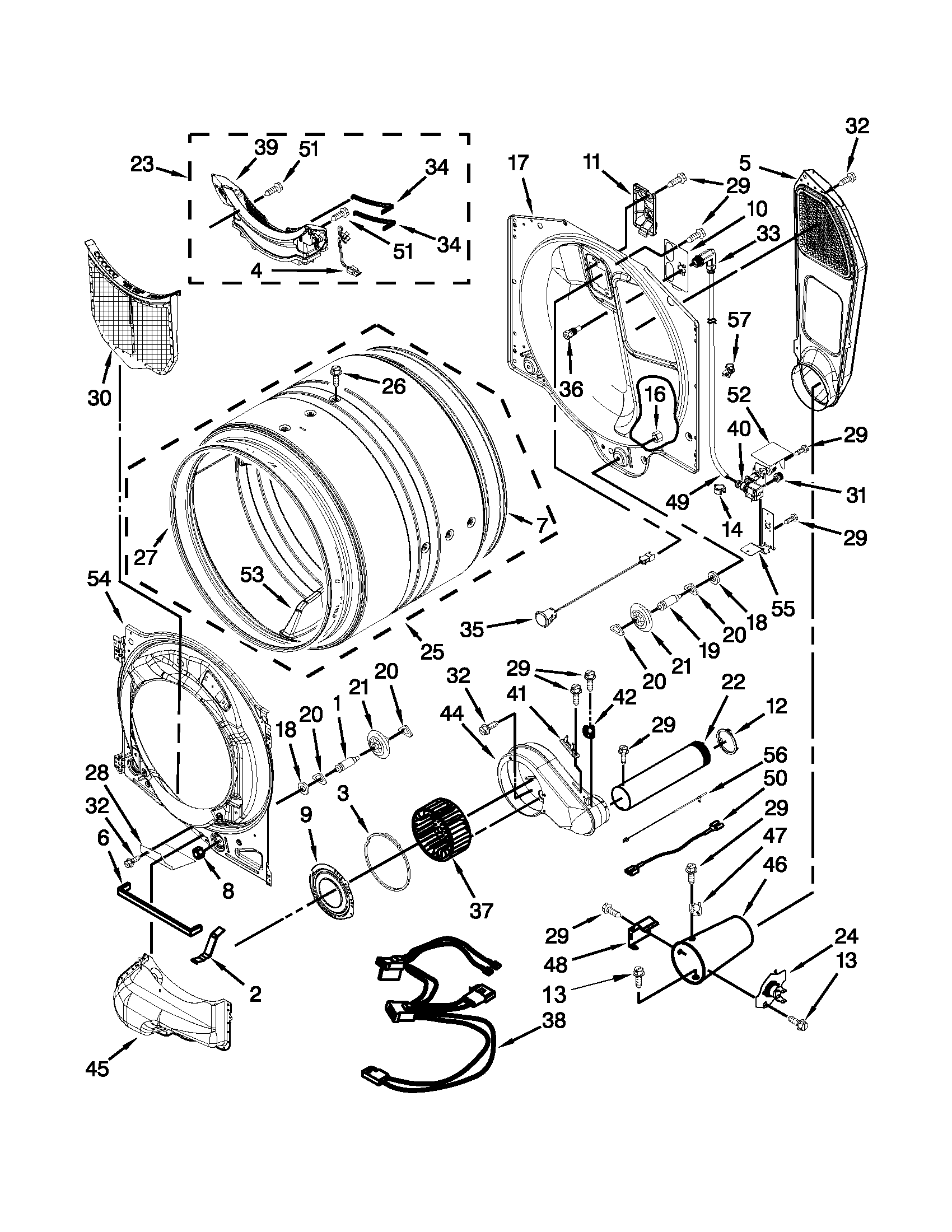 Whirlpool WGD95HEXL0 bulkhead parts diagram
