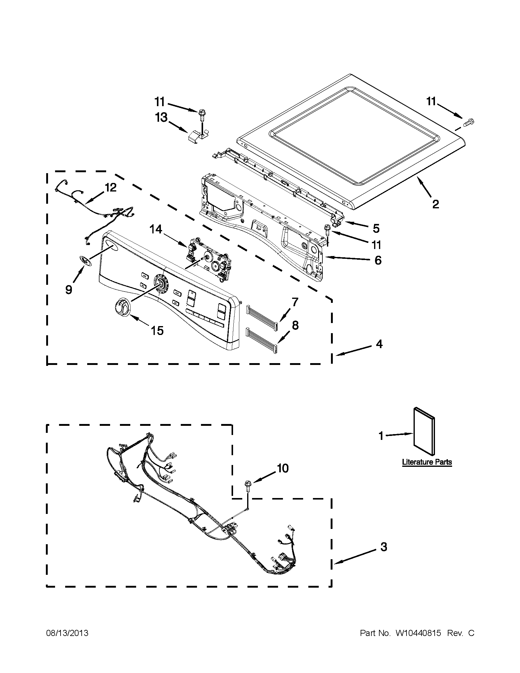 Whirlpool WGD97HEXR2 top and console parts diagram