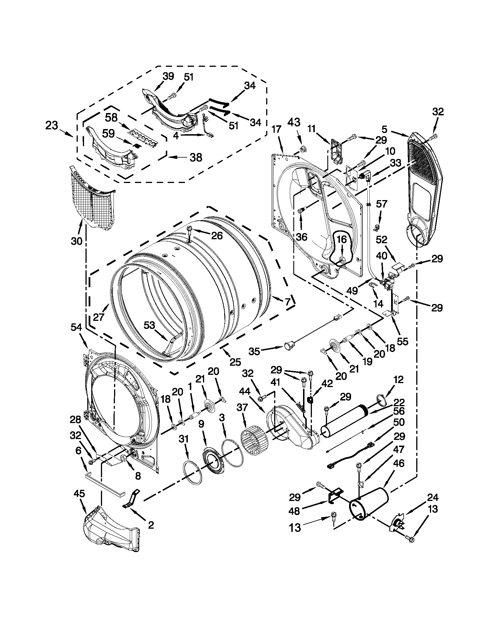 Whirlpool WGD96HEYW0 bulkhead parts diagram
