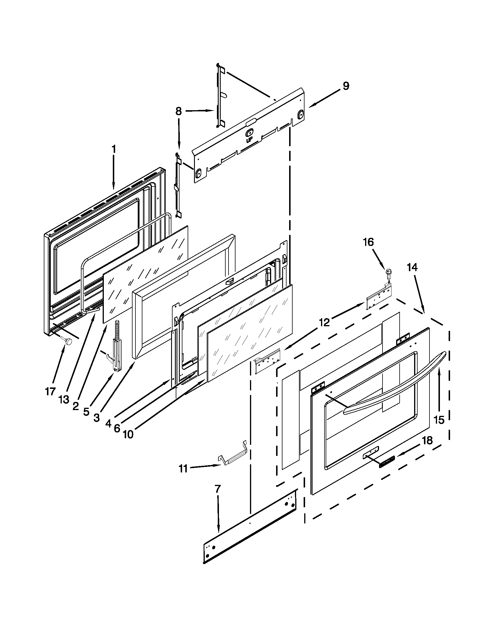 KitchenAid KGSS907SSS03 door parts diagram
