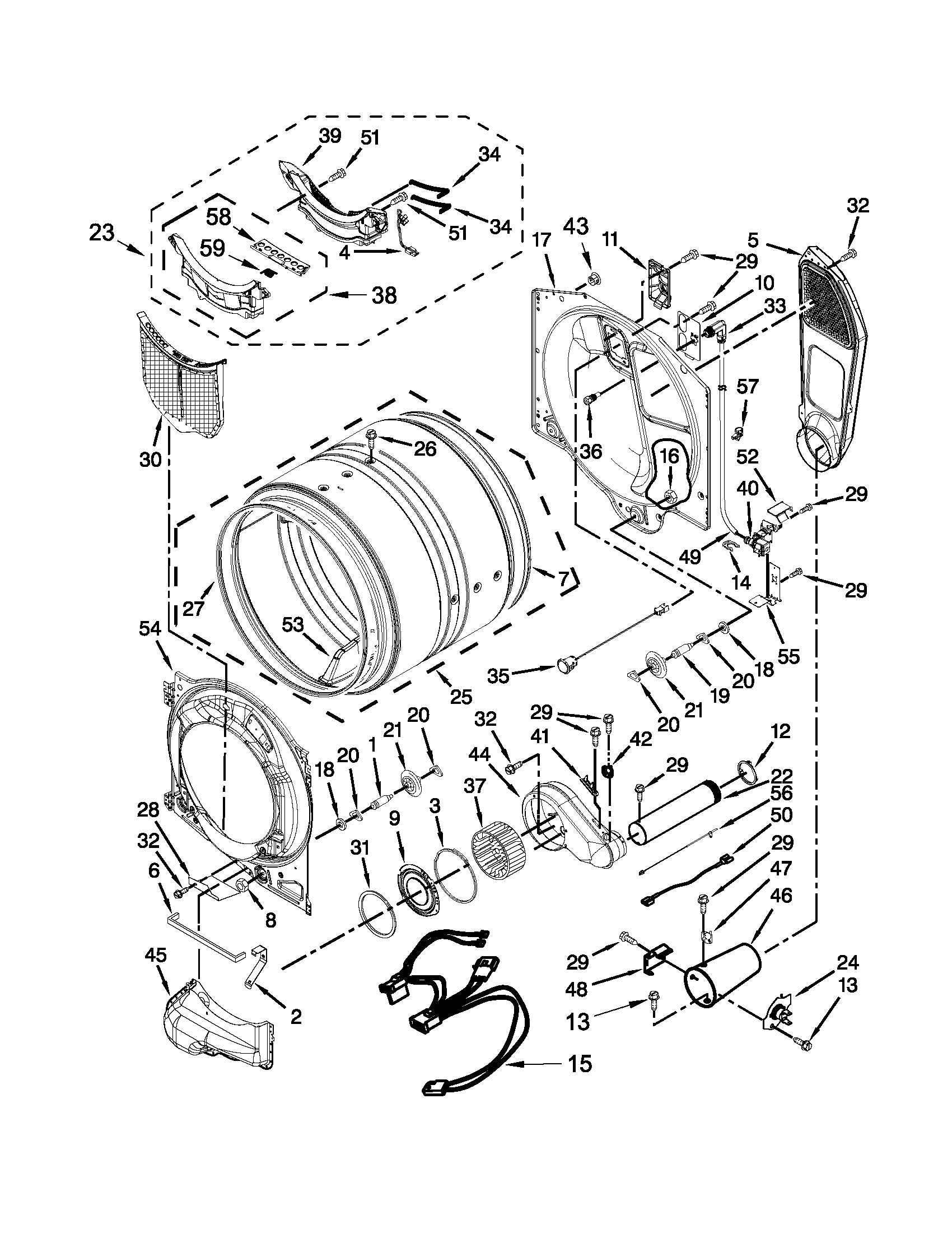 Whirlpool WGD94HEXR2 bulkhead parts diagram