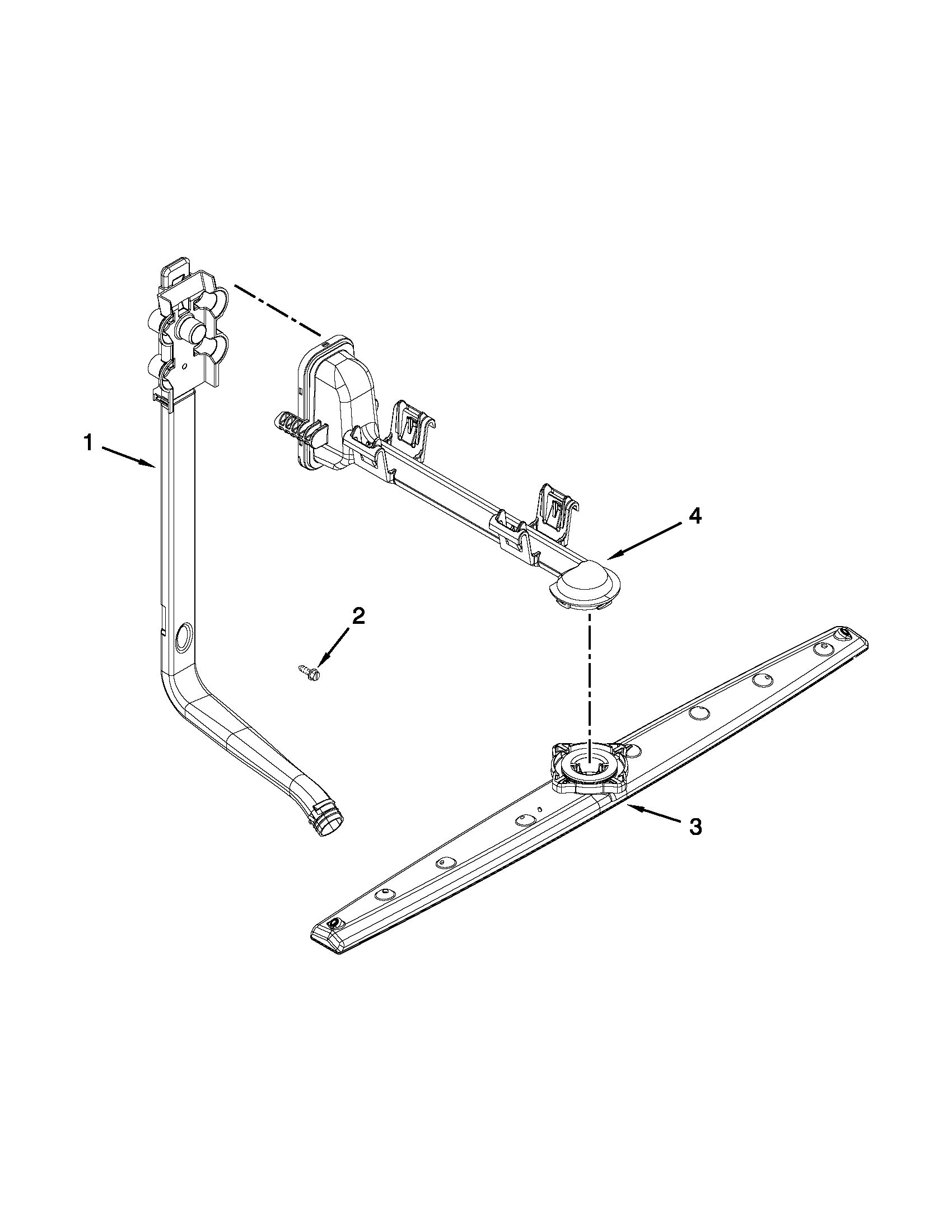 Ikea IUD8100YS3 upper wash and rinse parts diagram