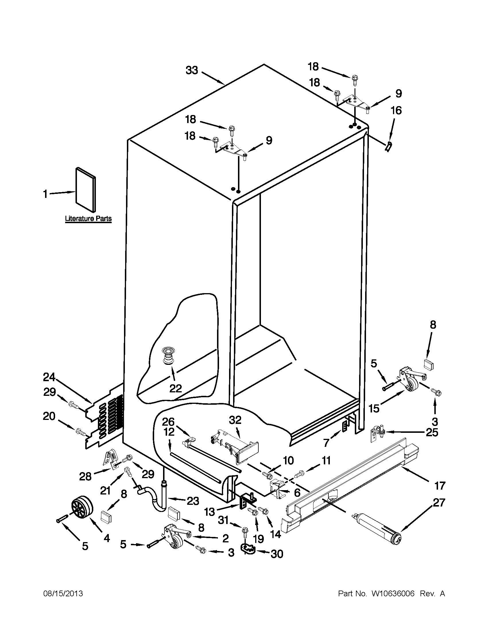 KitchenAid KSF22C4CYY00 cabinet parts diagram
