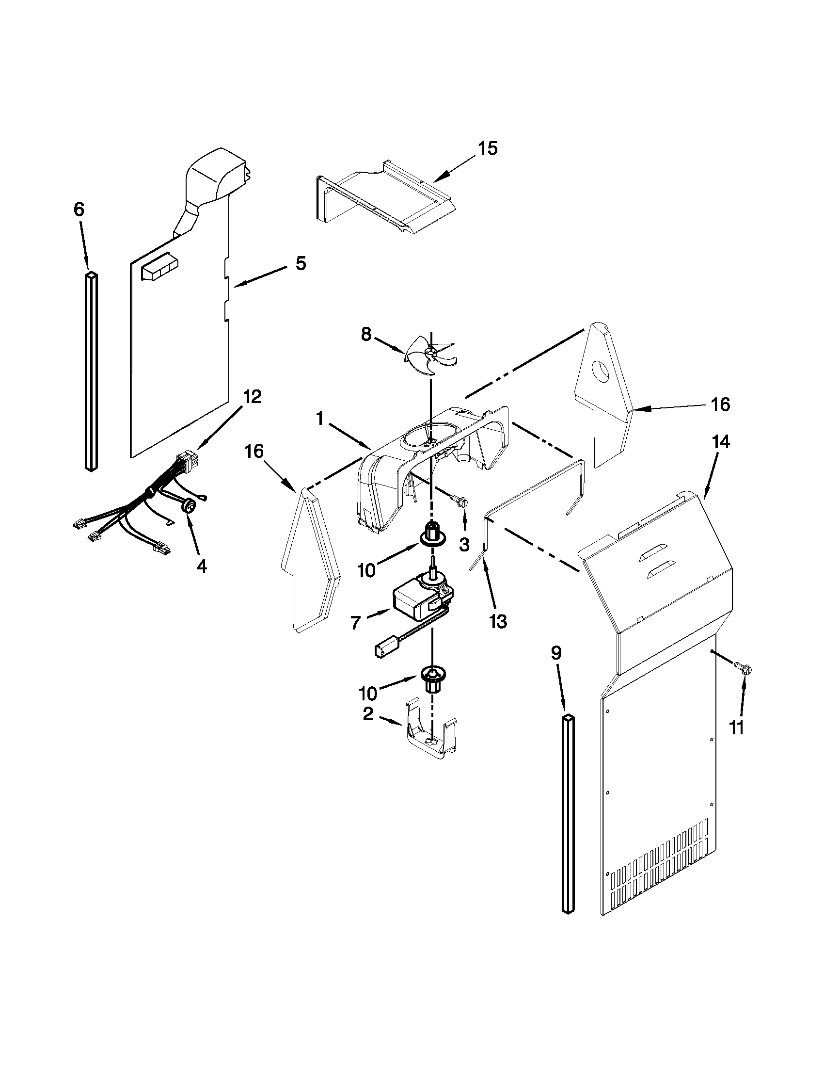 KitchenAid KSF22C4CYY00 air flow parts diagram