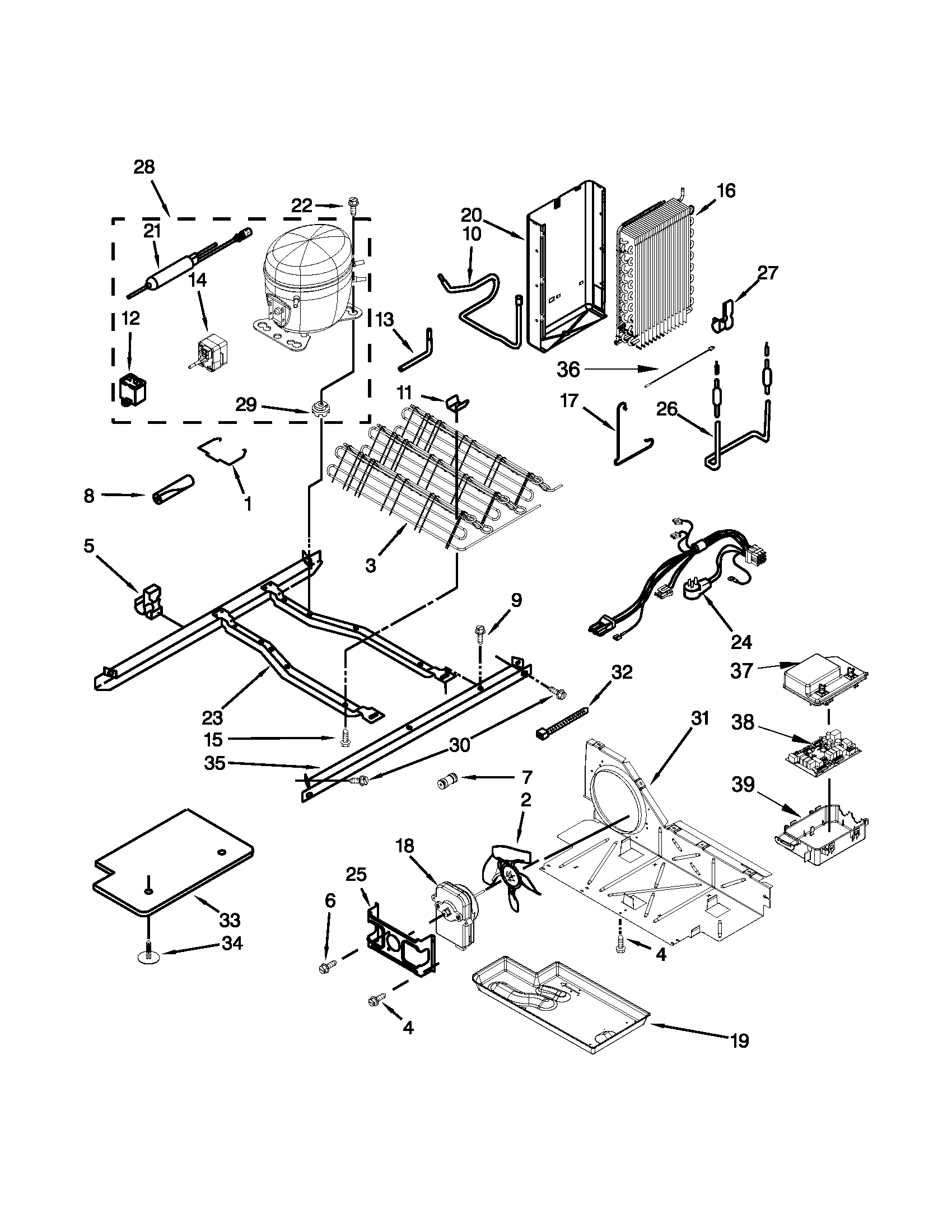KitchenAid KSF22C4CYY00 unit parts diagram