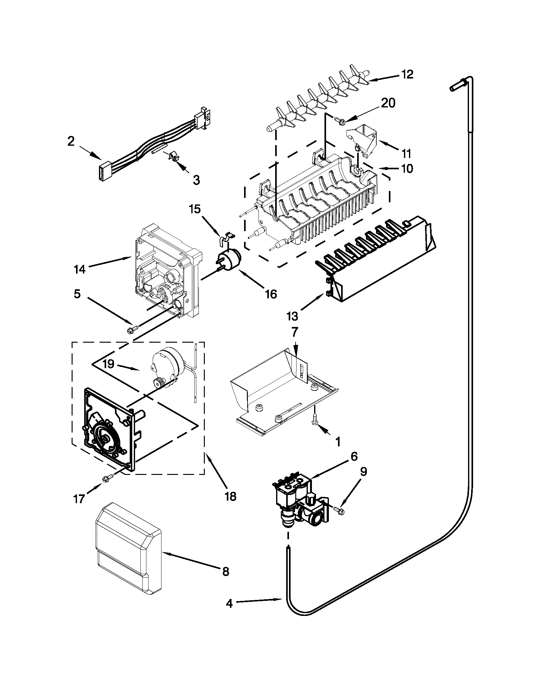 KitchenAid KSF22C4CYY00 icemaker parts diagram
