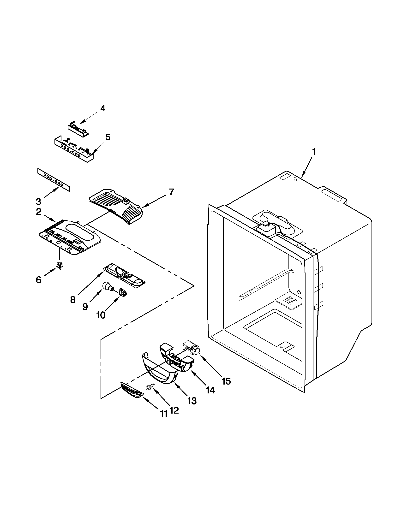 Maytag MBF1958XES6 refrigerator liner parts diagram