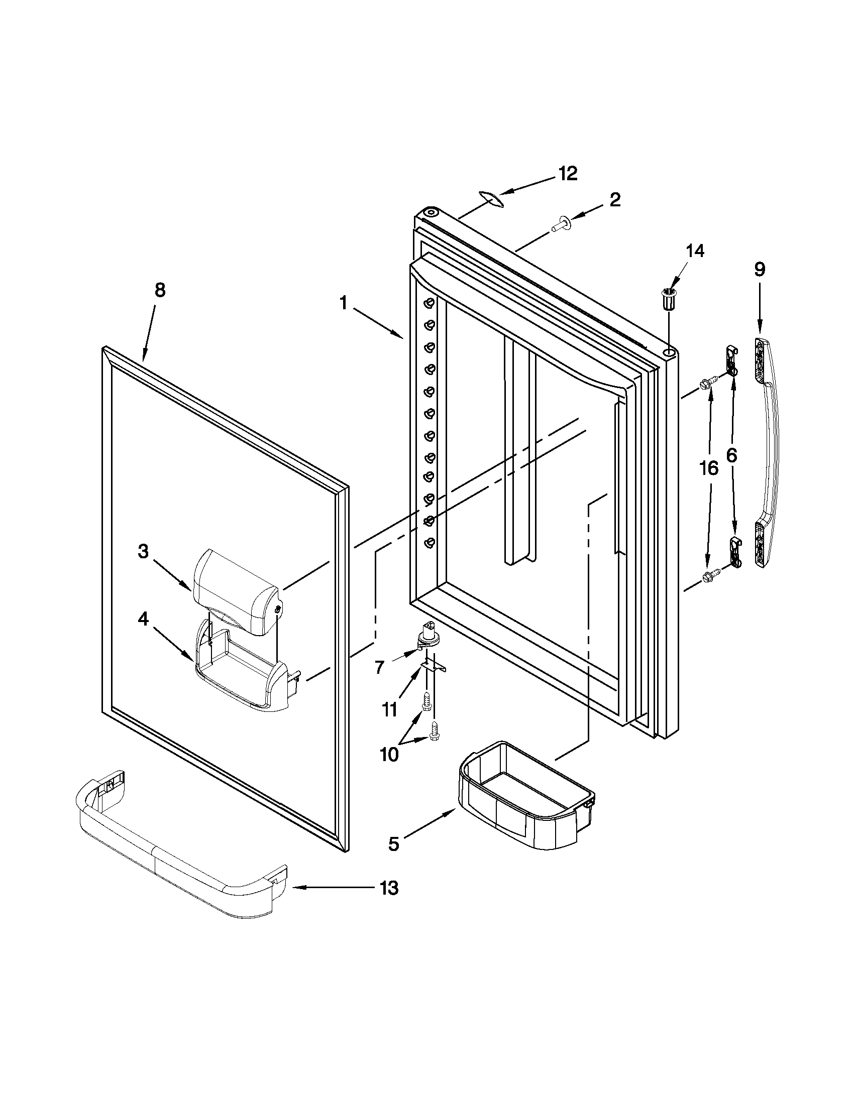 Maytag MBF1958XES6 refrigerator door parts diagram