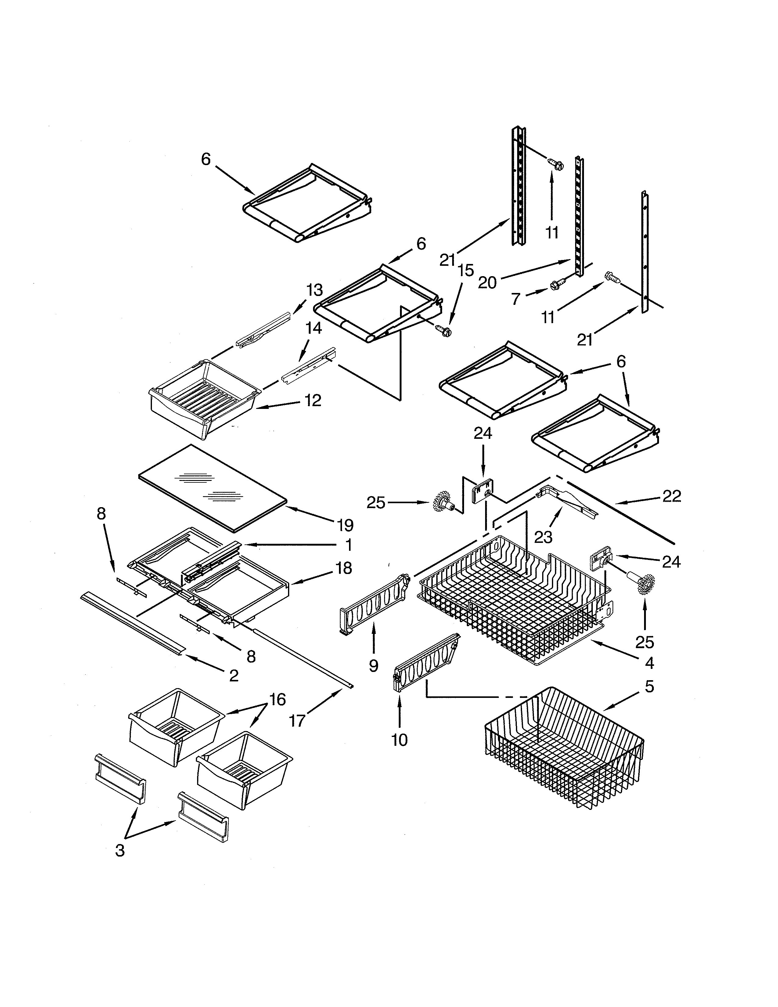 Maytag MBF1958XES6 shelf parts diagram
