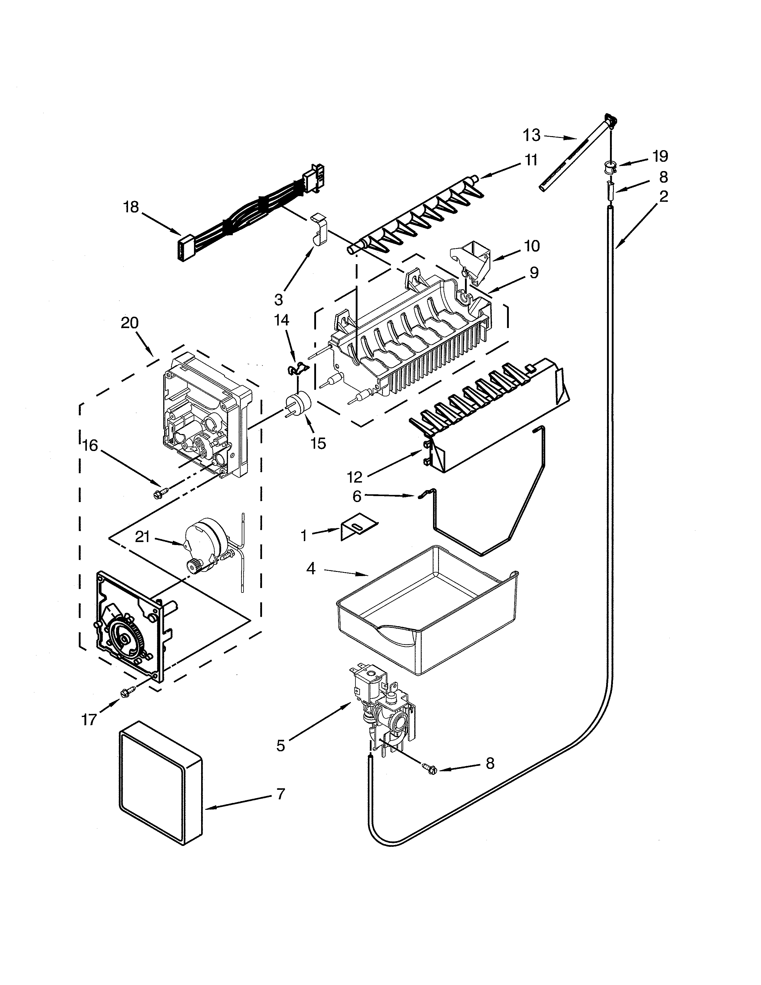 Maytag MBF1958XES6 icemaker parts diagram