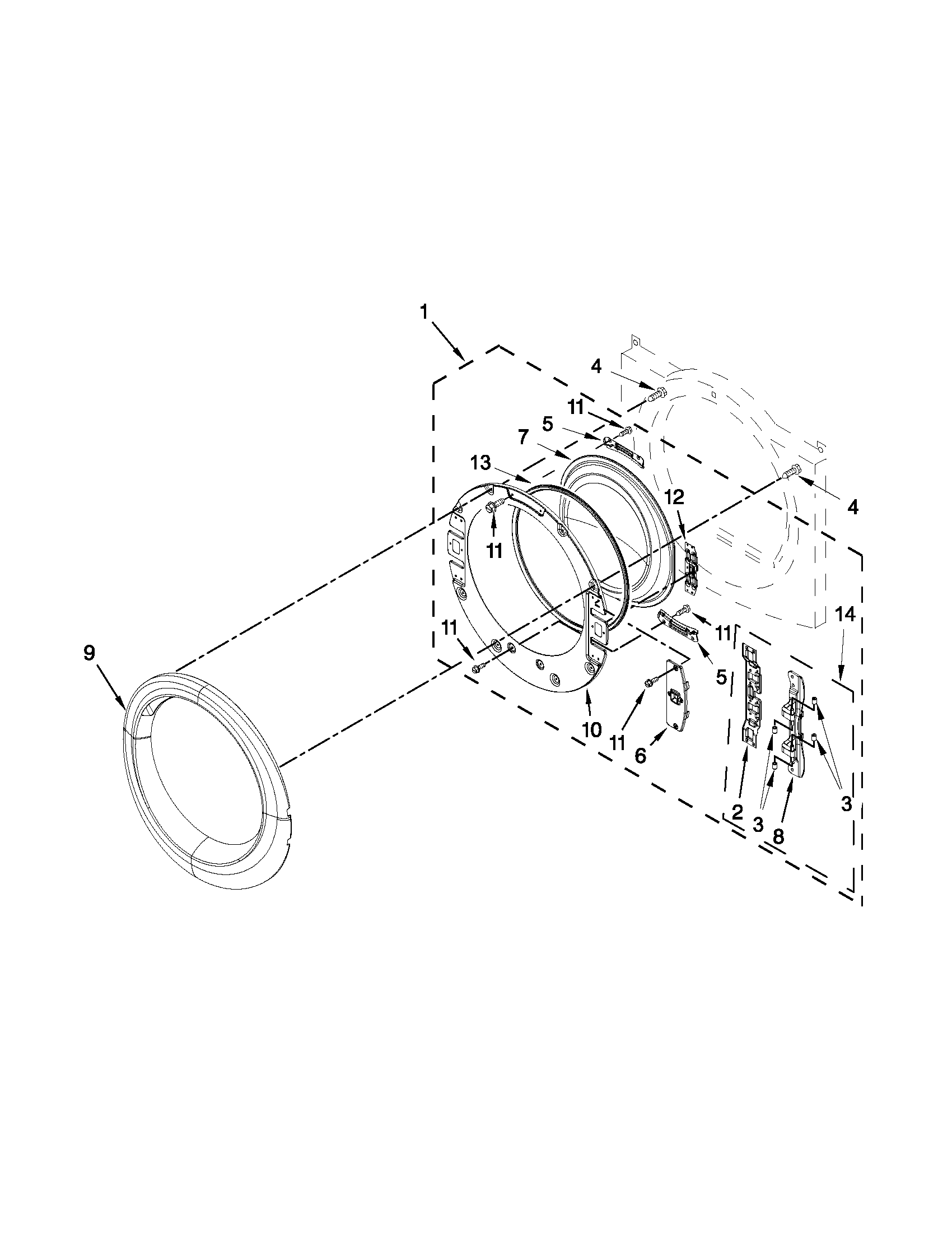 Amana YNED5700BW0 door parts diagram