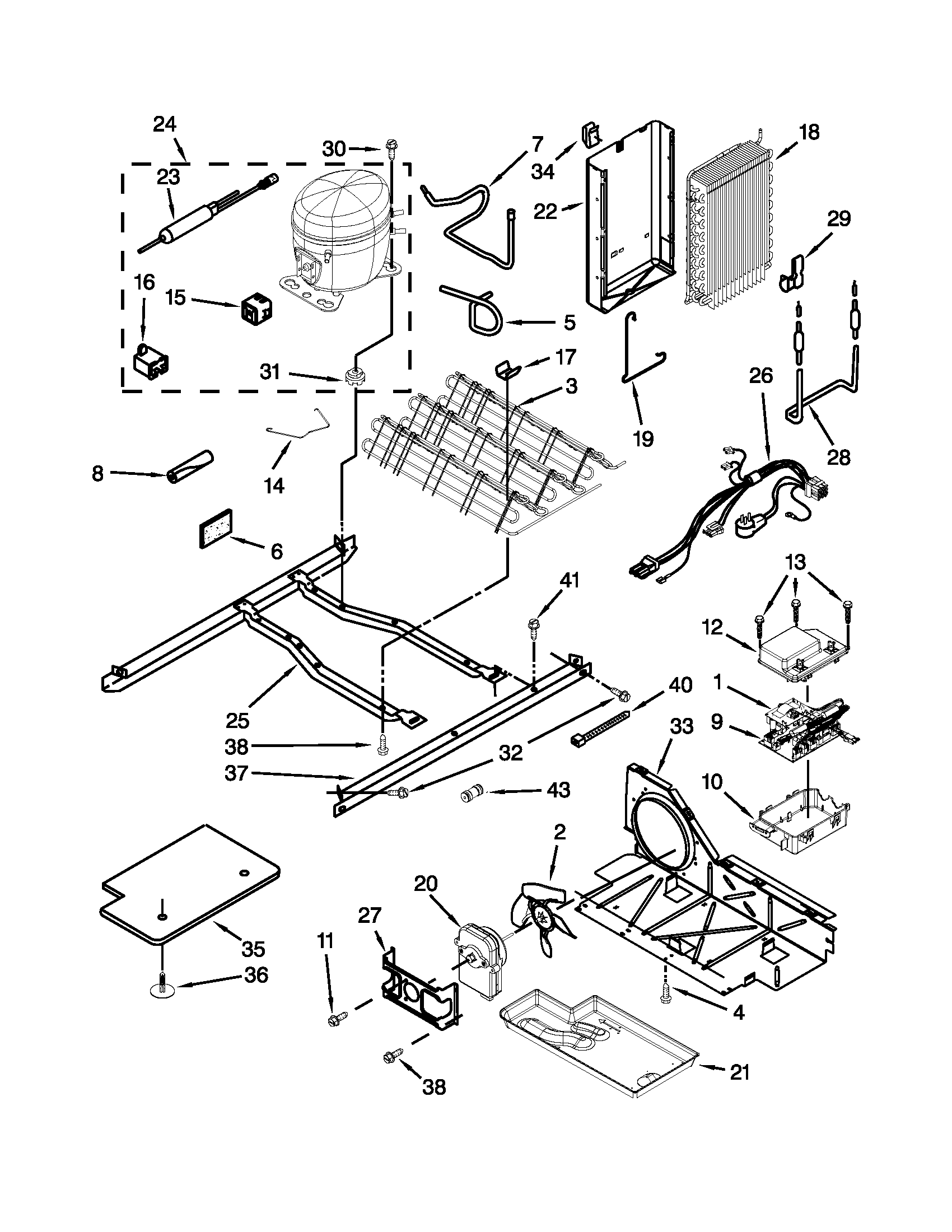 KitchenAid KSRT25FWBL00 unit parts diagram