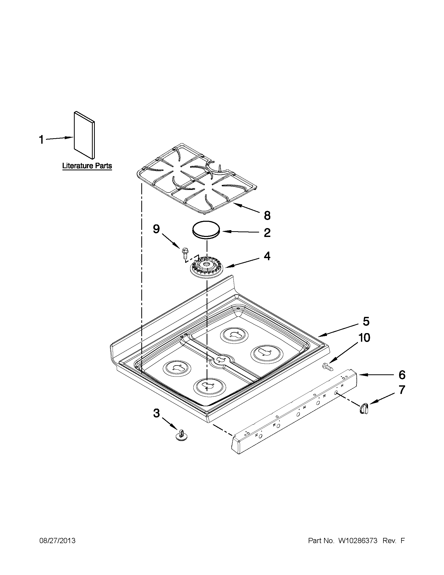 Maytag MGR8670WB0 cooktop parts diagram