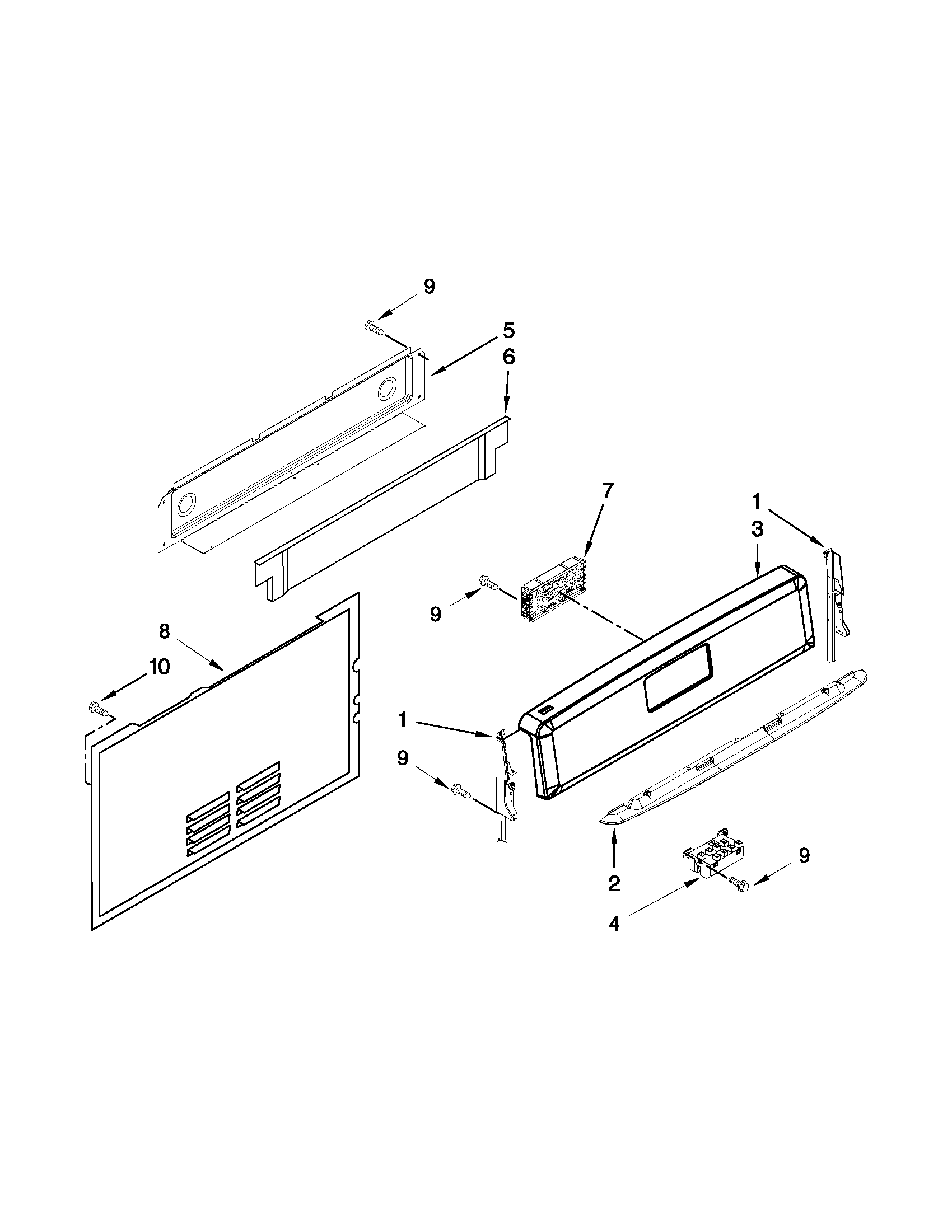 Maytag MGR8670WB0 control panel parts diagram
