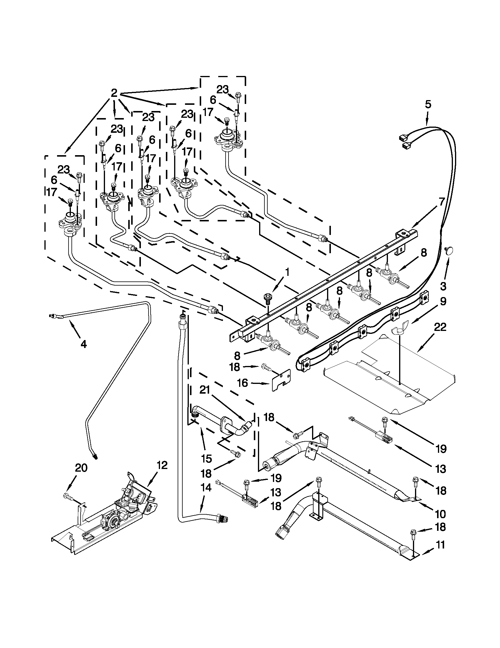 Maytag MGR8670WB0 manifold parts diagram