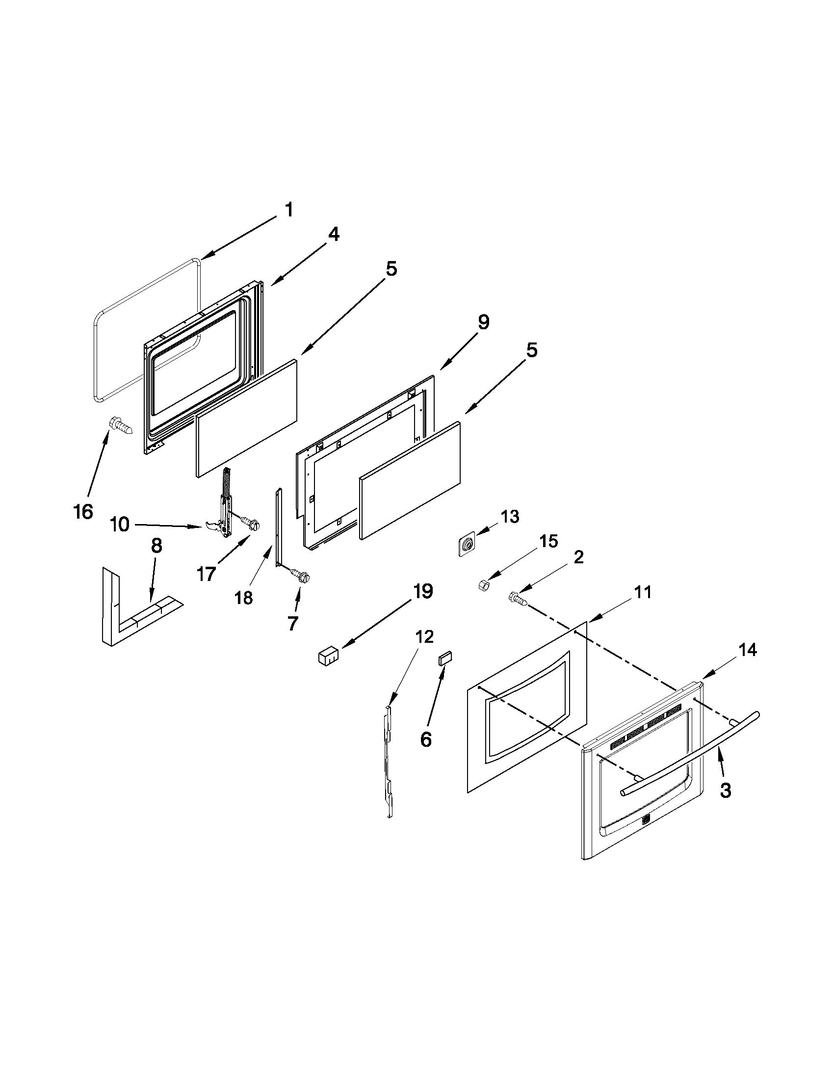 Maytag MGR8670WB0 door parts diagram