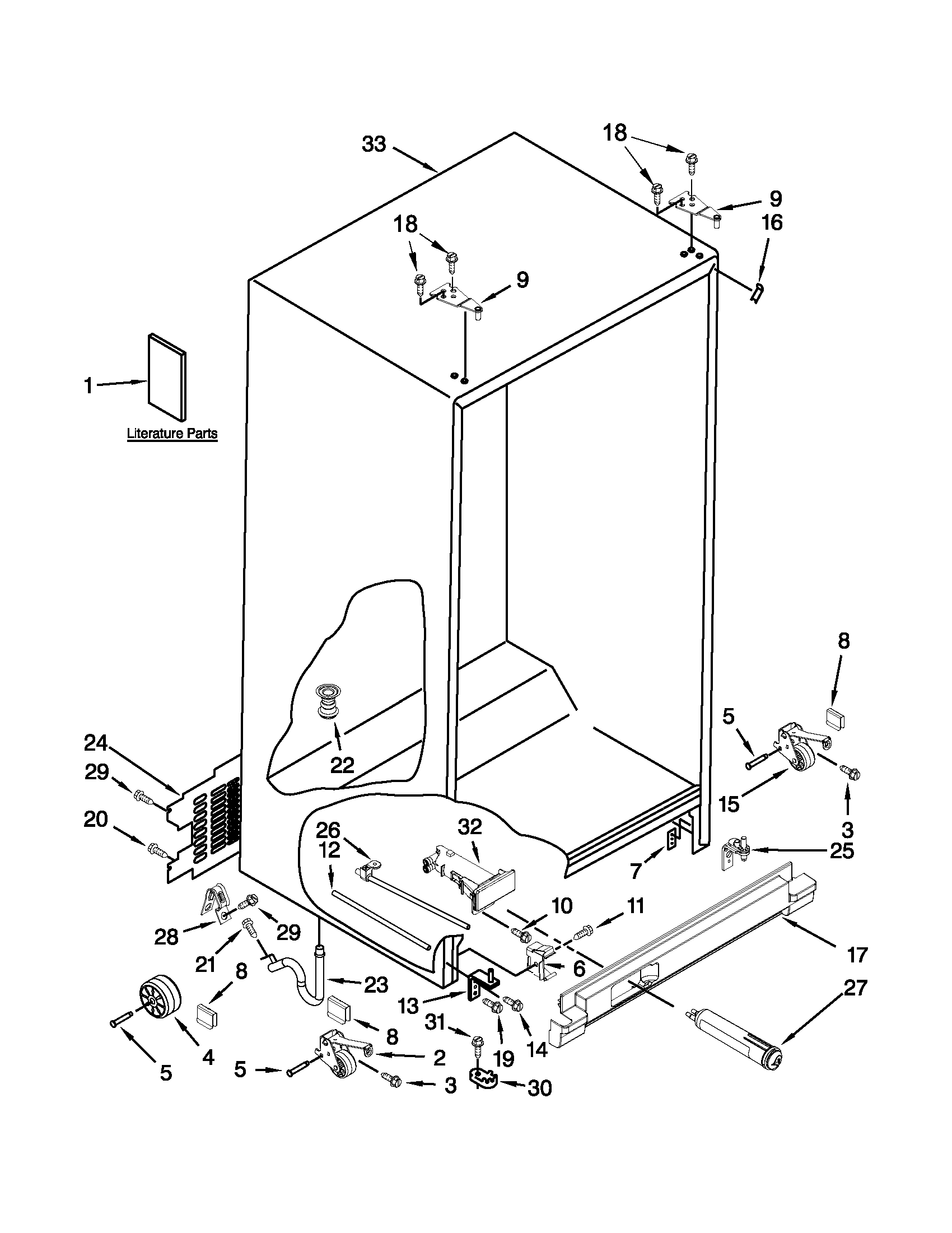 Amana ASD2275BRB00 cabinet parts diagram