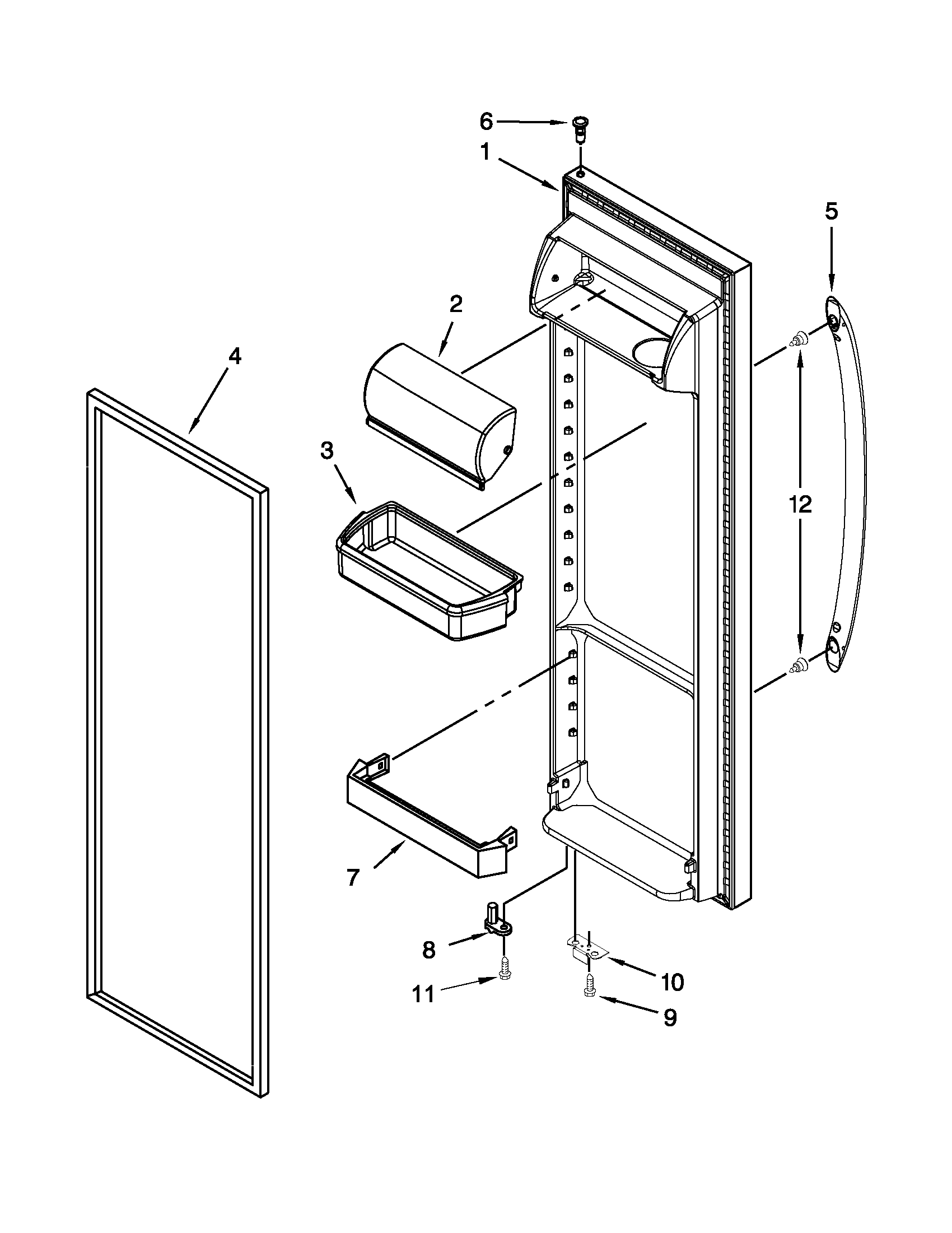 Amana ASD2275BRB00 refrigerator door parts diagram