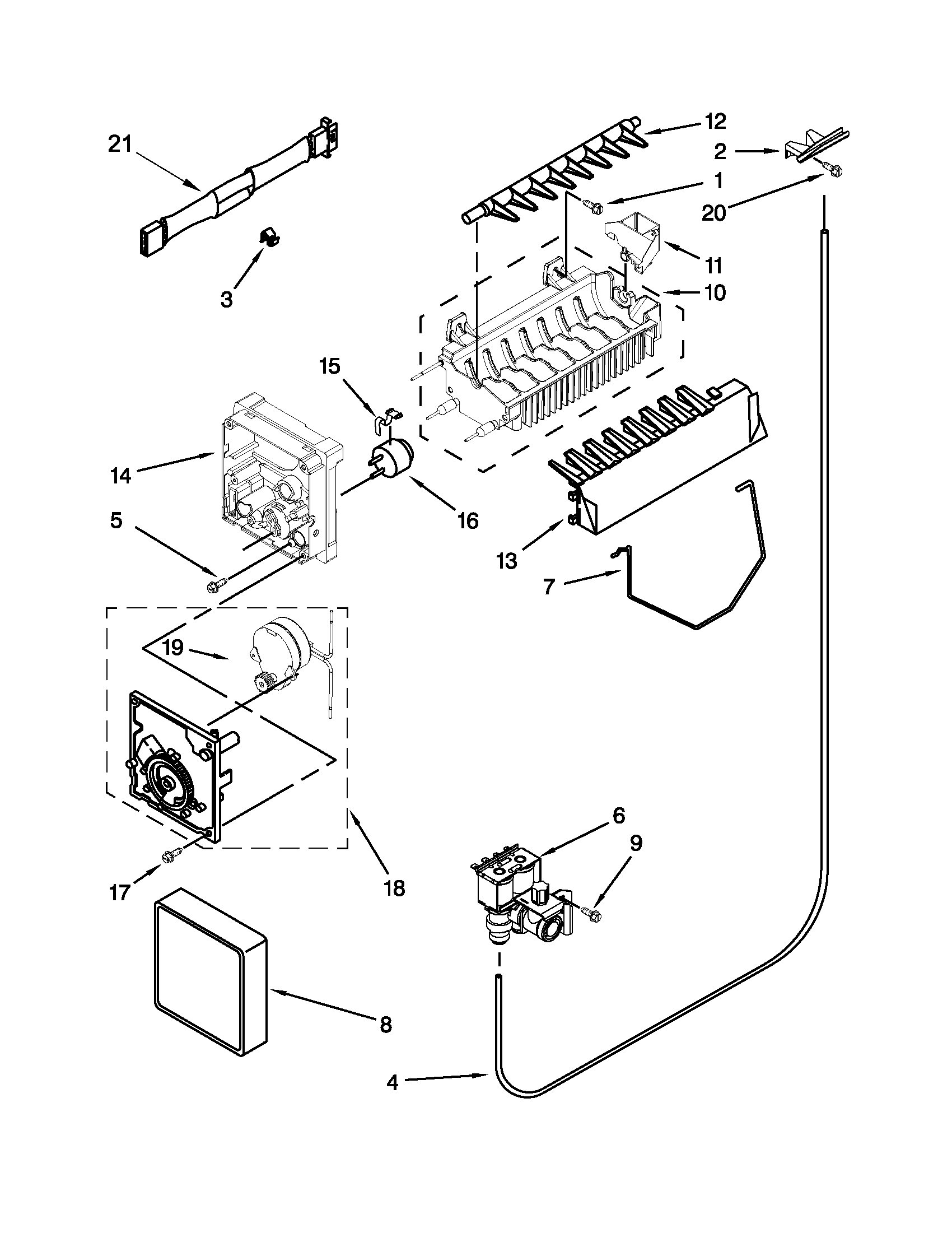 Amana ASD2275BRB00 icemaker parts diagram
