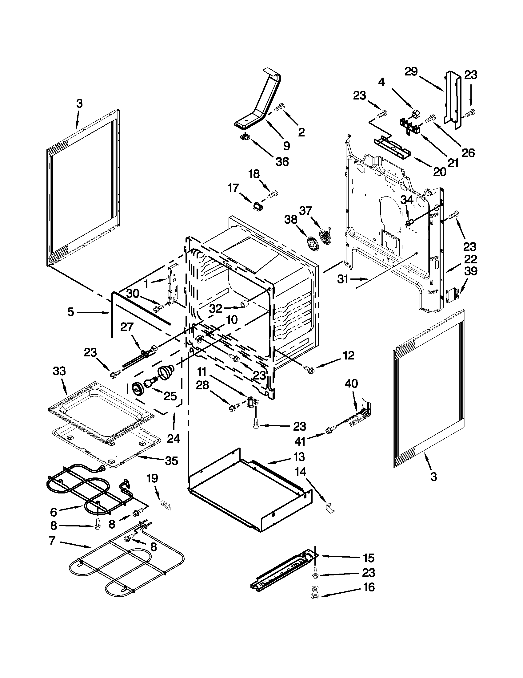 Whirlpool YWFE710H0BS0 chassis parts diagram