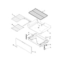 Whirlpool YWFE710H0BS0 drawer and rack parts diagram